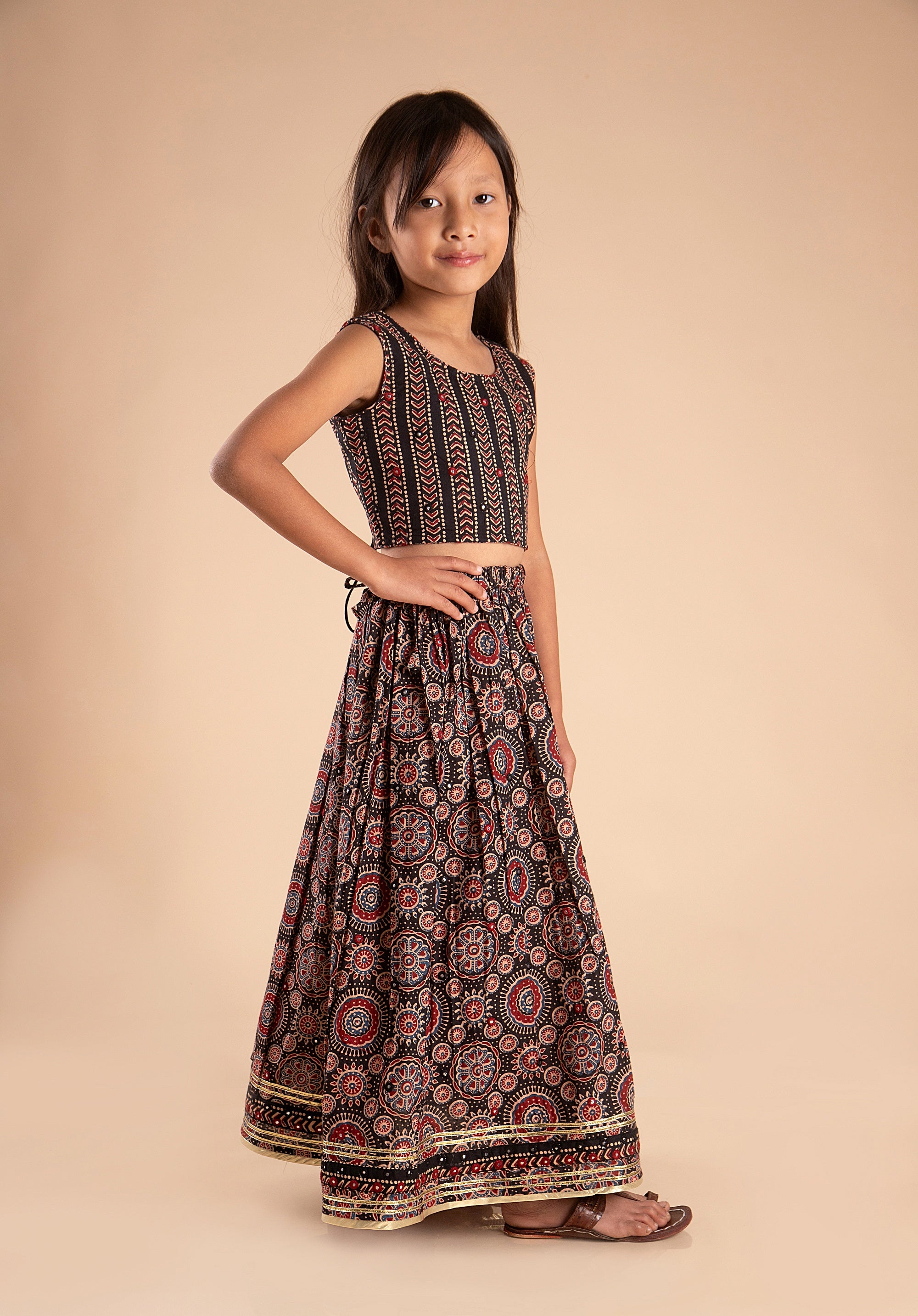 Girls Lehenga Choli Set Madhu Black