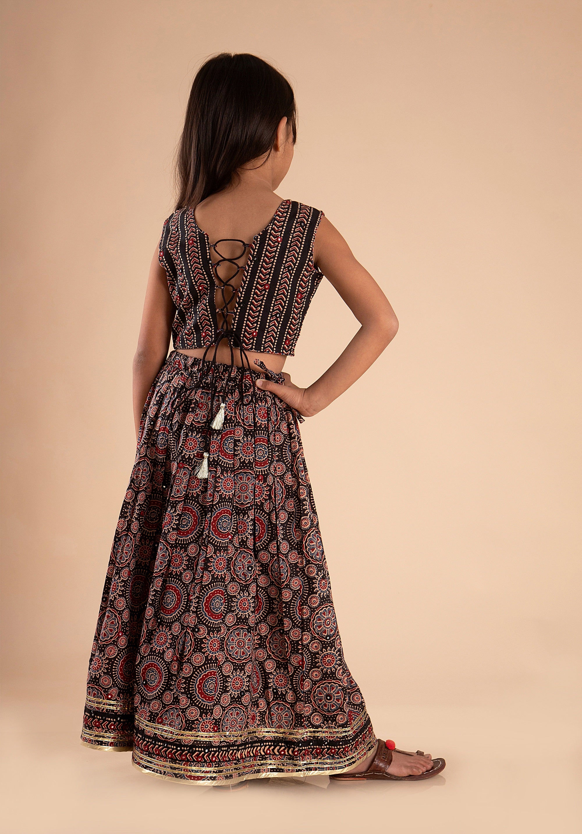 Girls Lehenga Choli Set Madhu Black