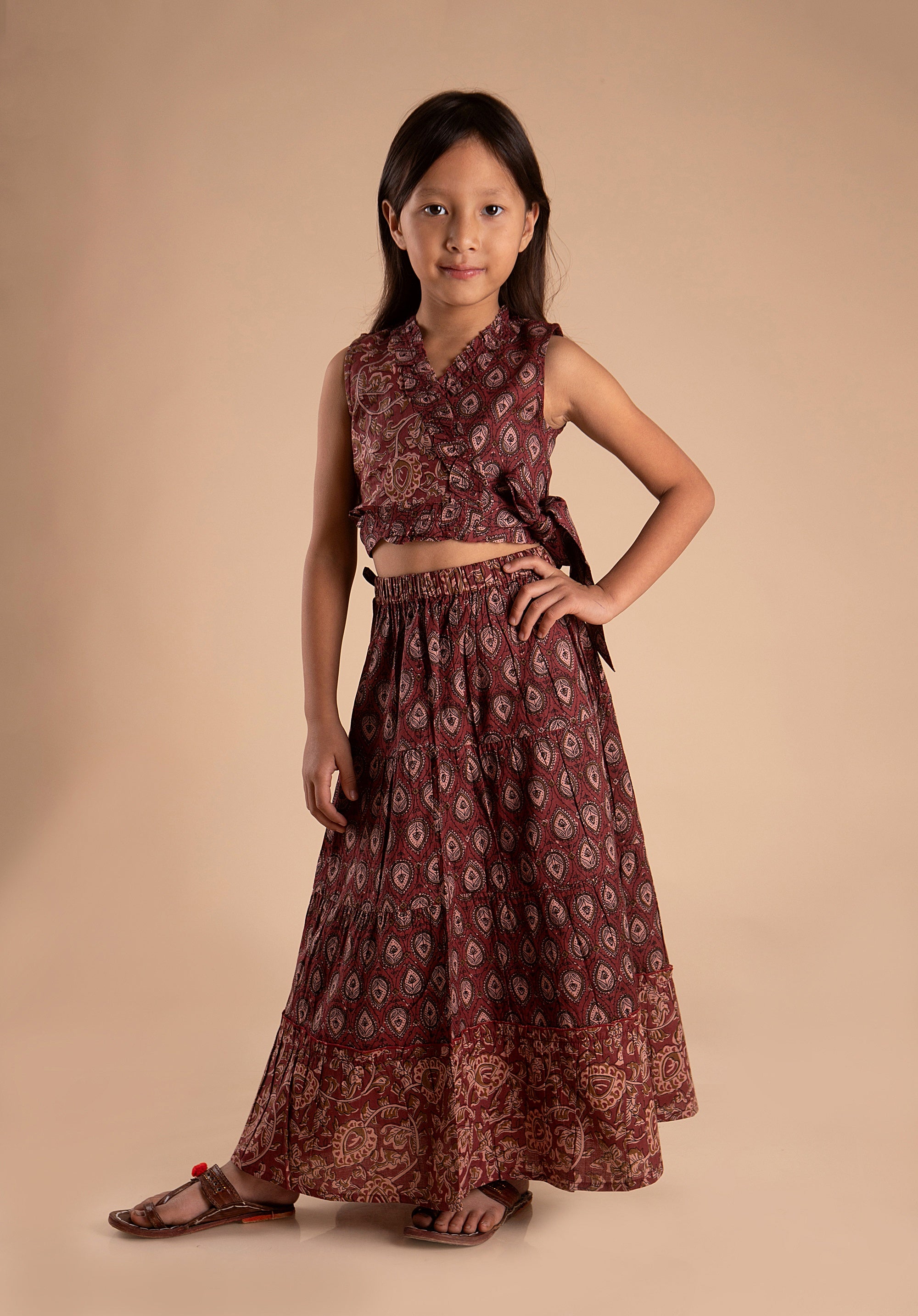 Girls Lehenga choli set Garima Maroon