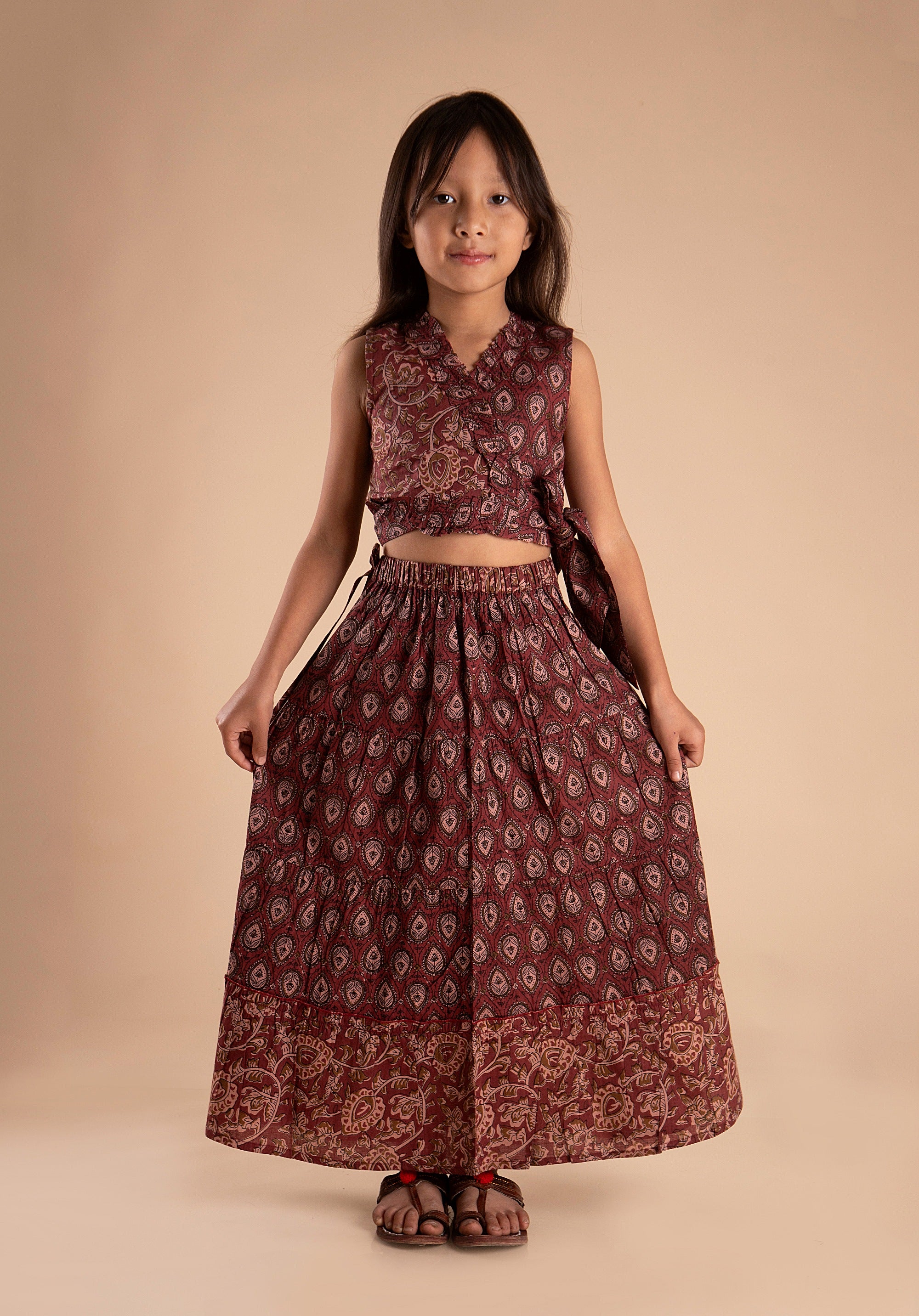 Girls Lehenga choli set Garima Maroon