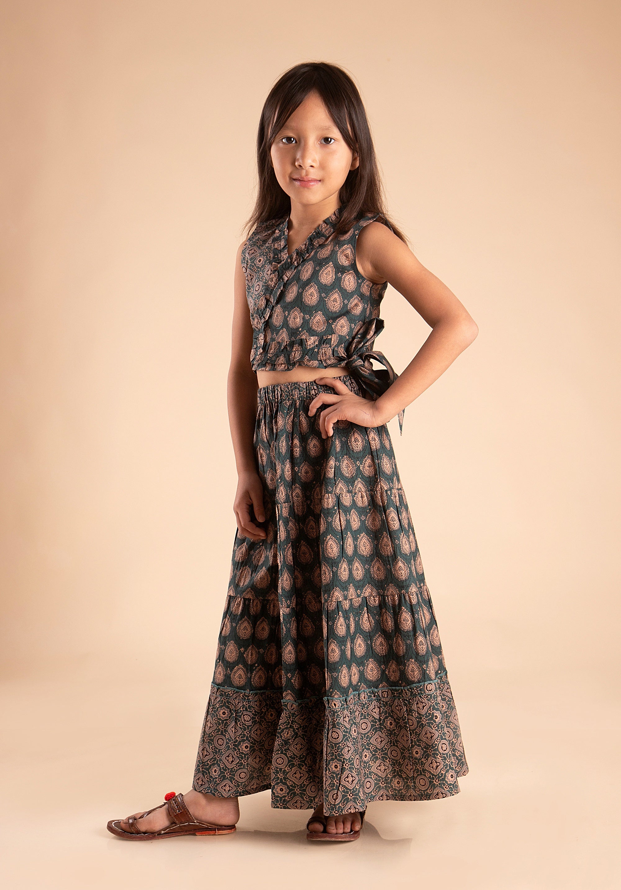 Girls Lehenga choli set Garima Green