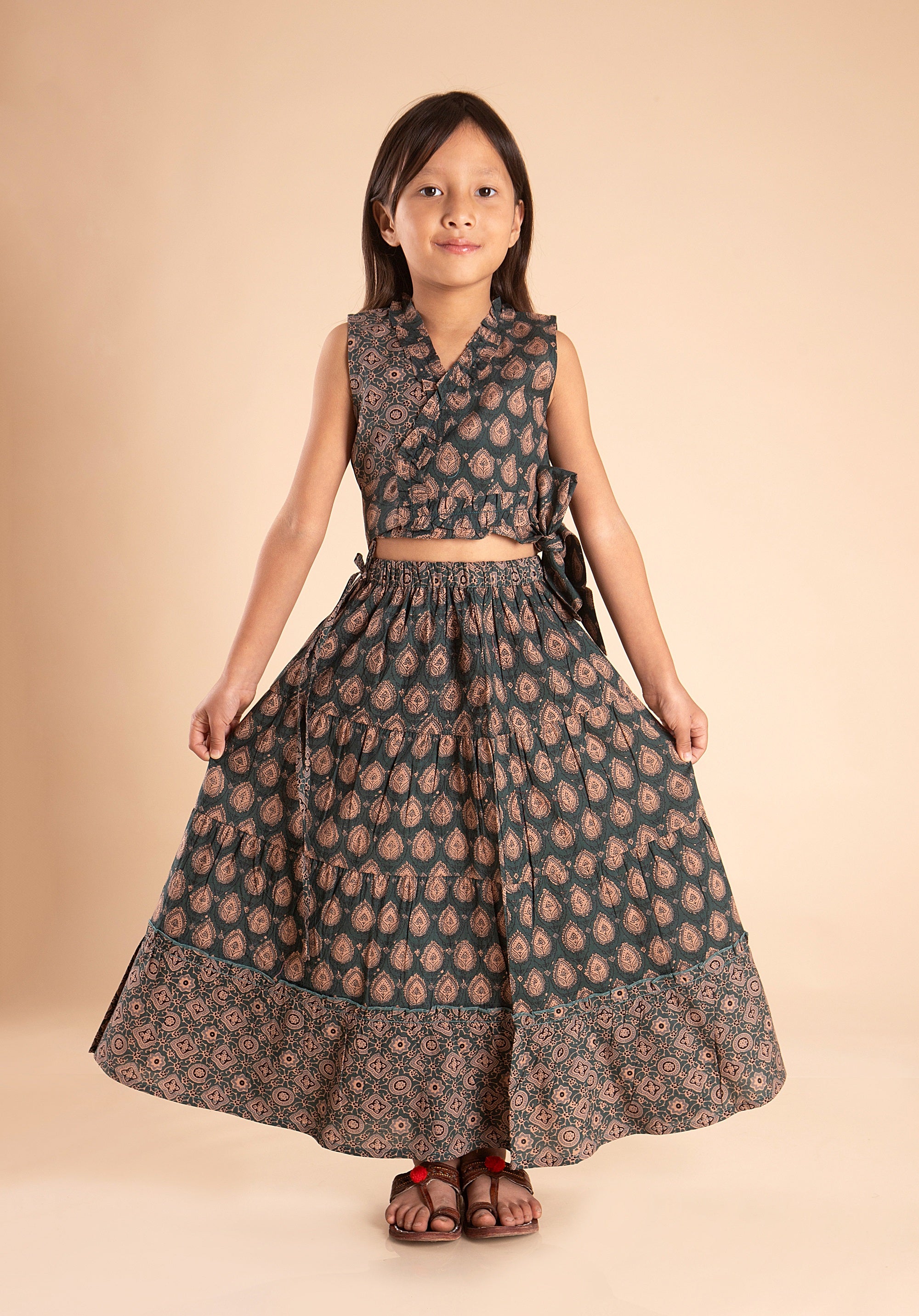 Girls Lehenga choli set Garima Green