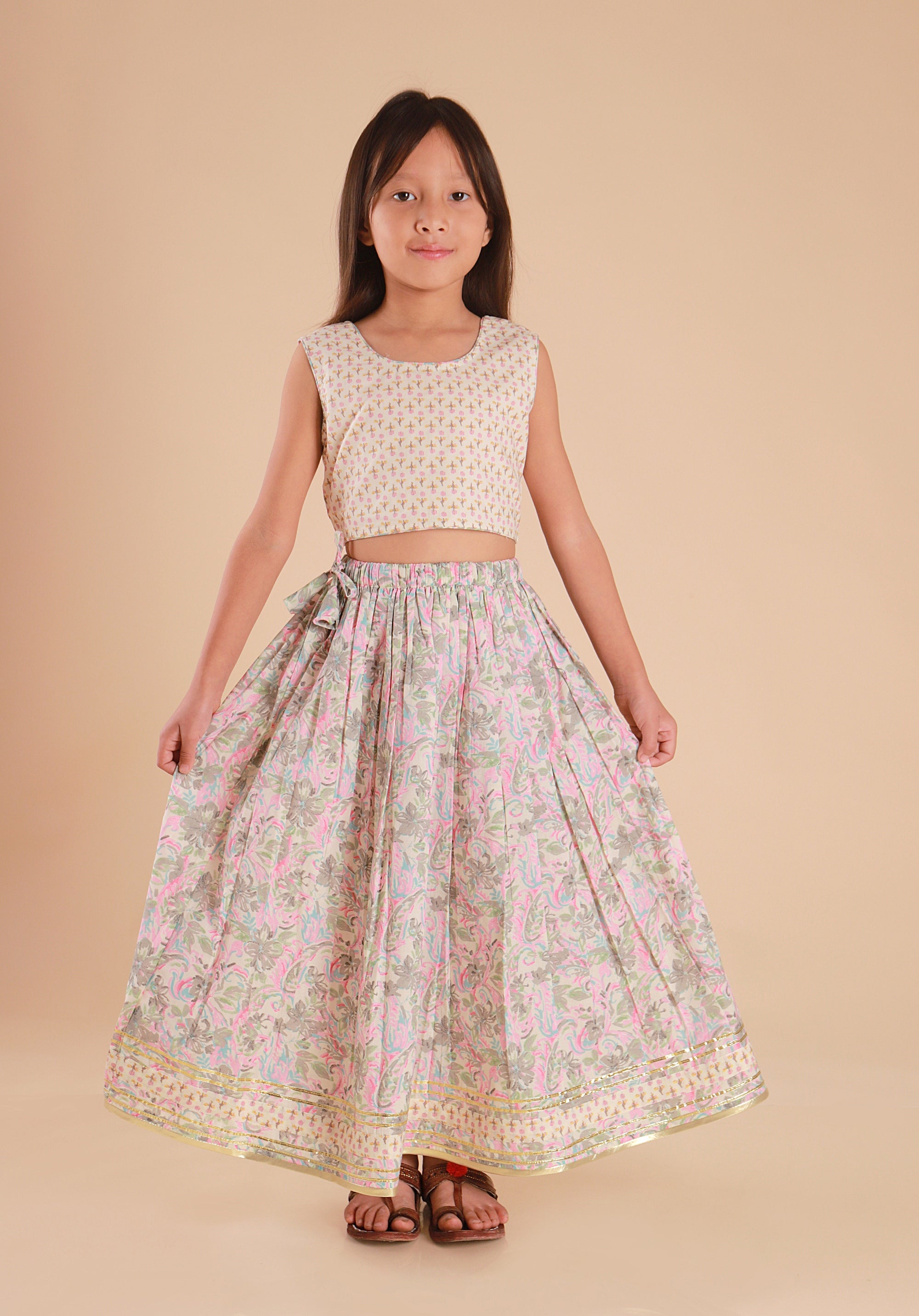 Girls Lehenga Choli Set Madhu Pink