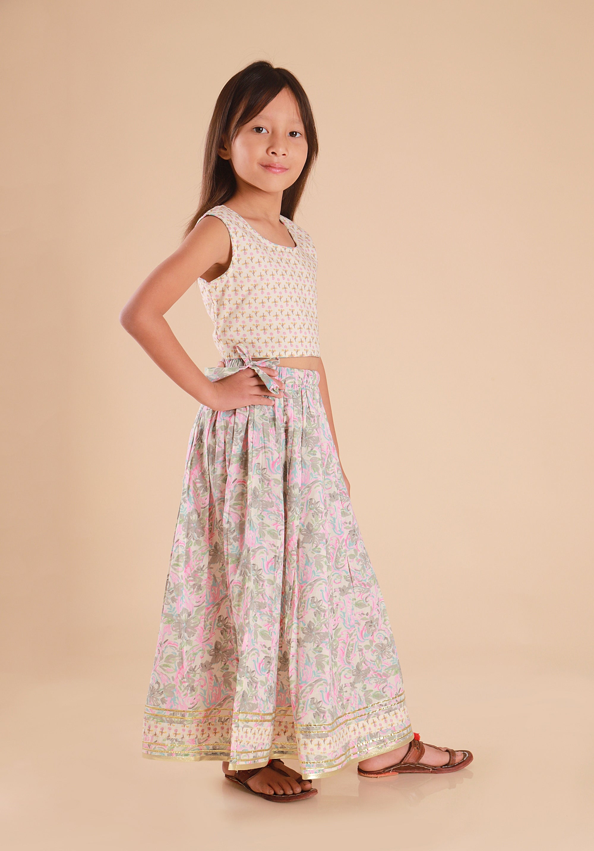 Girls Lehenga Choli Set Madhu Pink