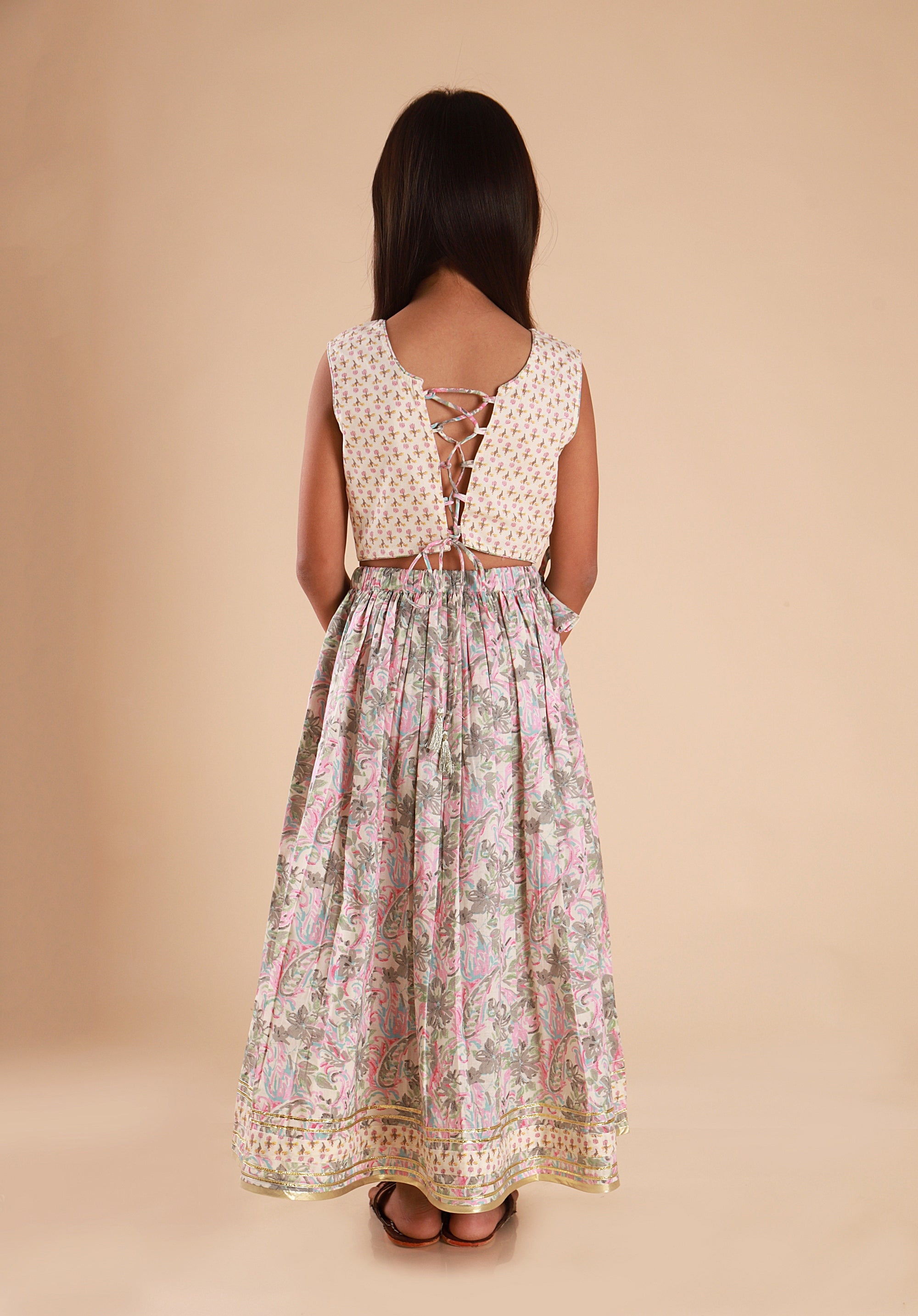 Girls Lehenga Choli Set Madhu Pink