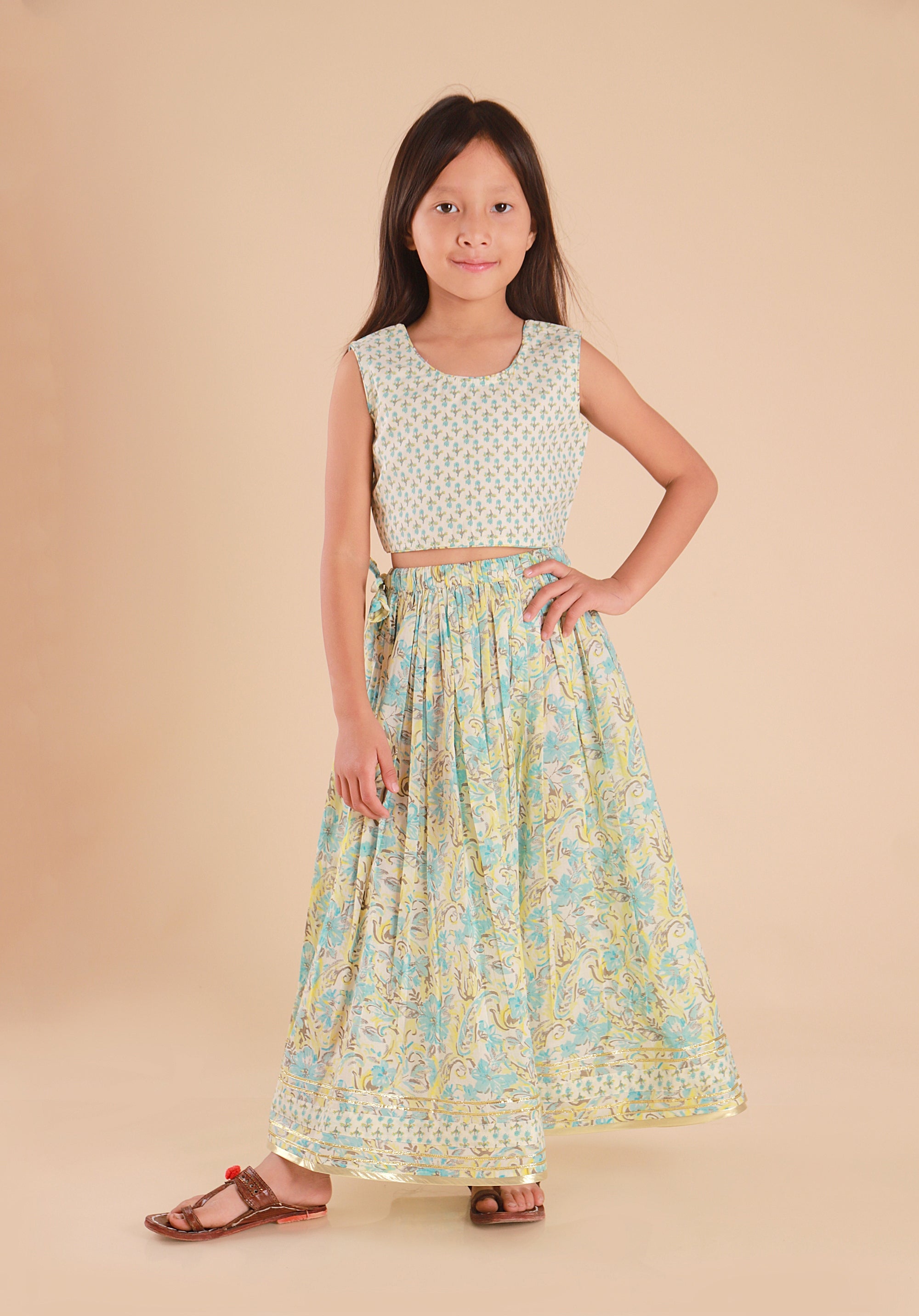 Girls Lehenga Choli Set Madhu Mint