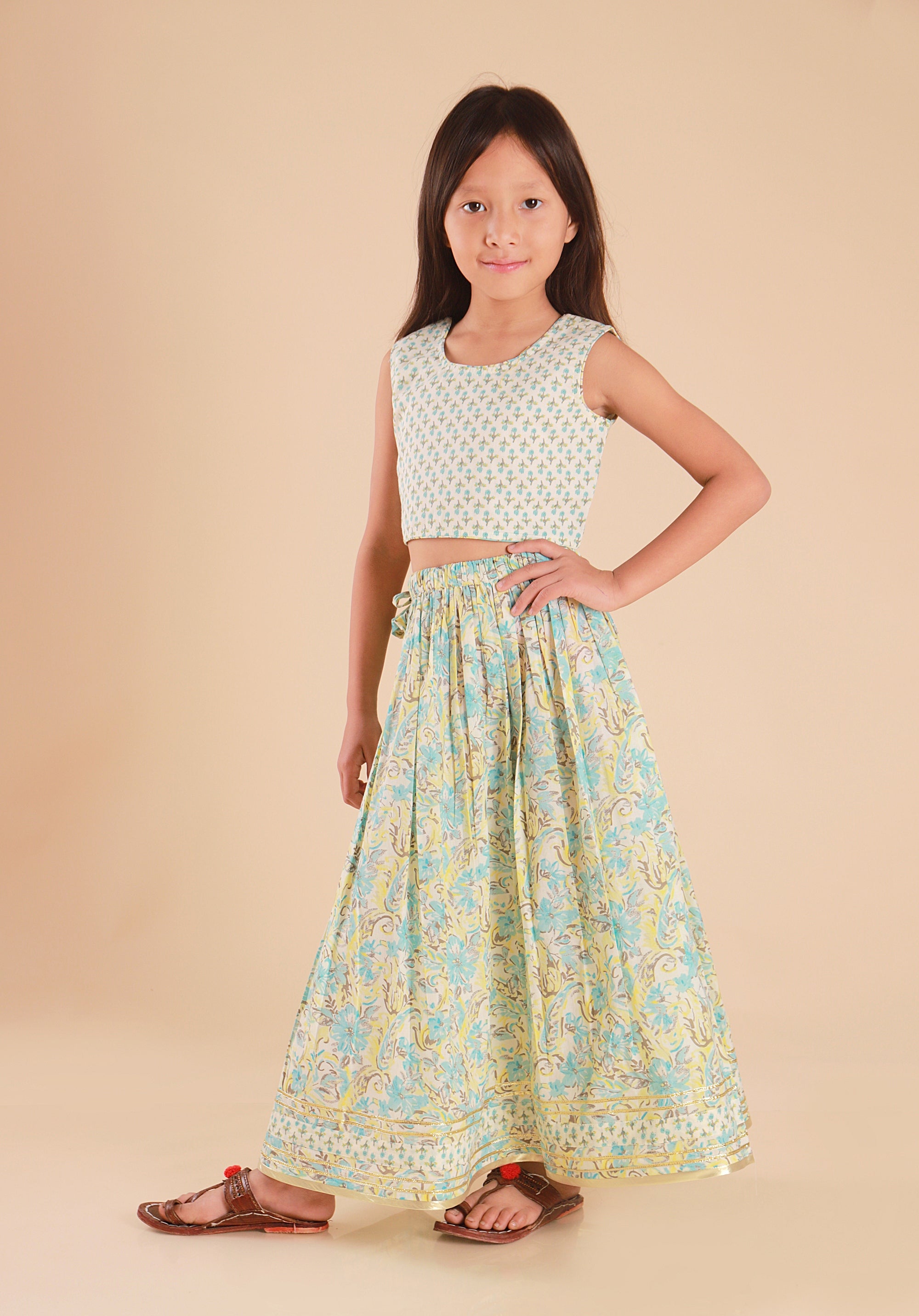 Girls Lehenga Choli Set Madhu Mint