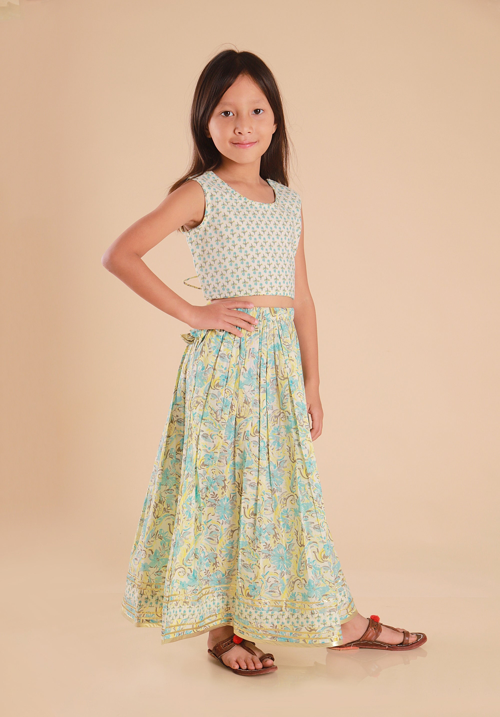 Girls Lehenga Choli Set Madhu Mint