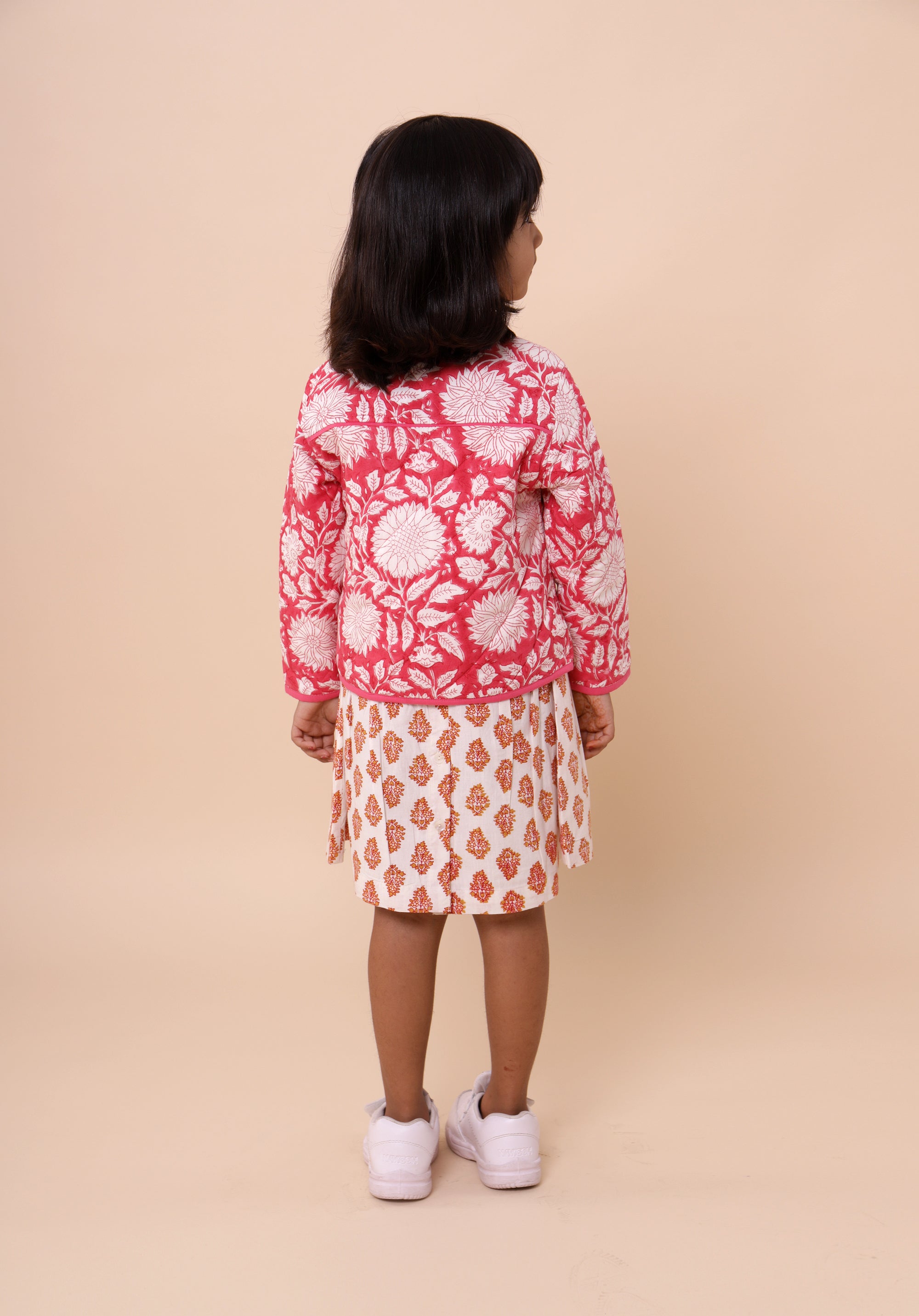 Quilted Reversible Jacket Pink Sunflower