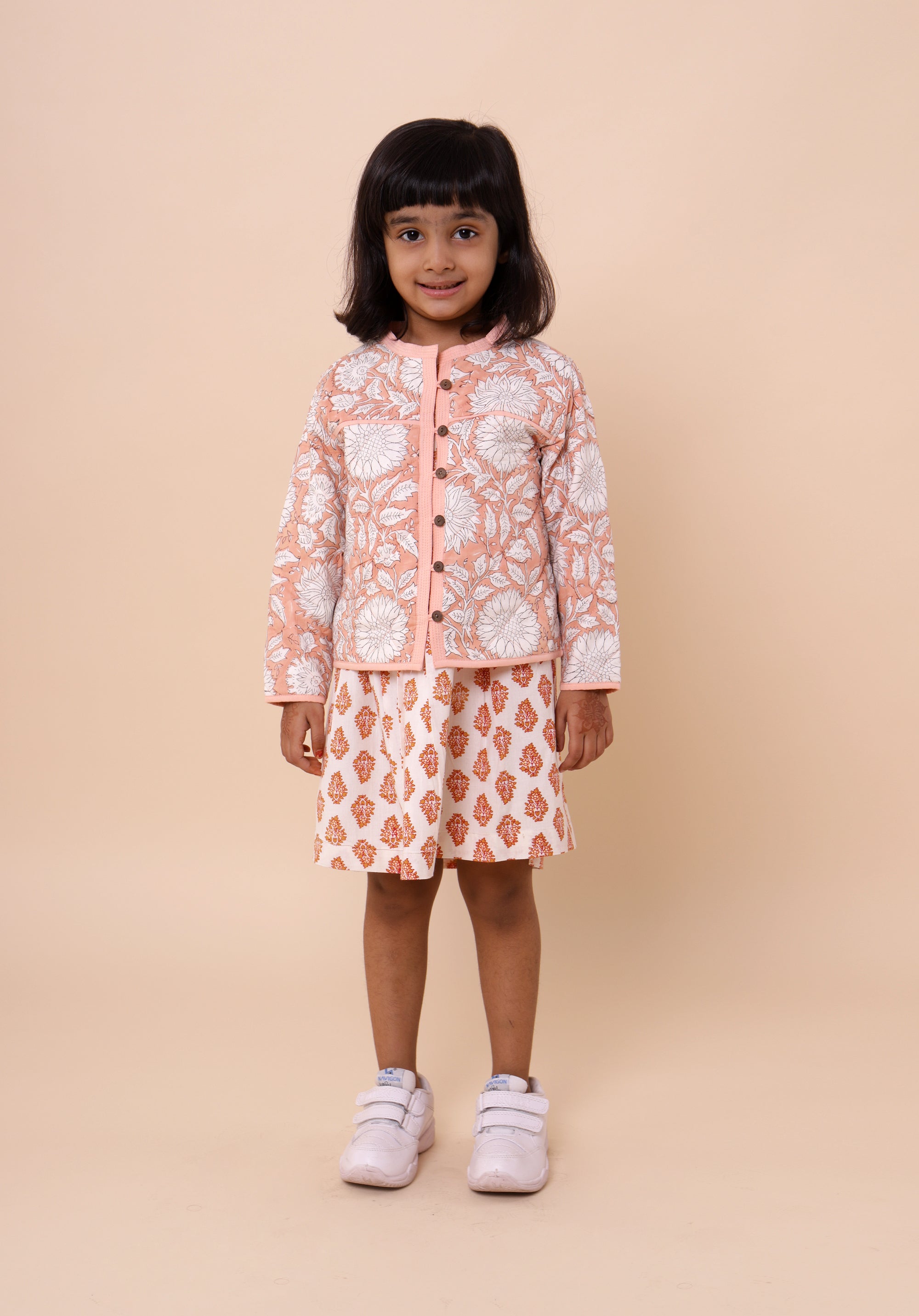 Quilted Reversible Jacket Rose Sunflower