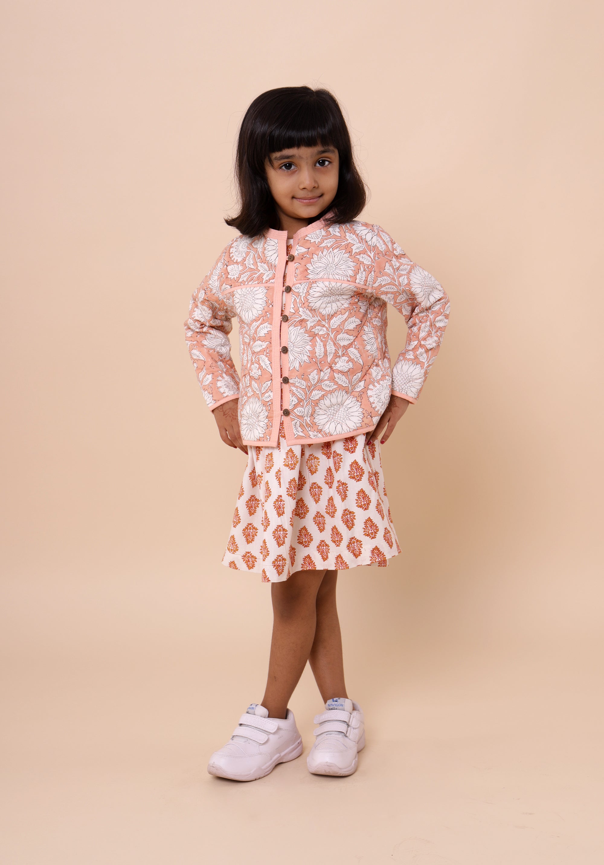 Quilted Reversible Jacket Rose Sunflower