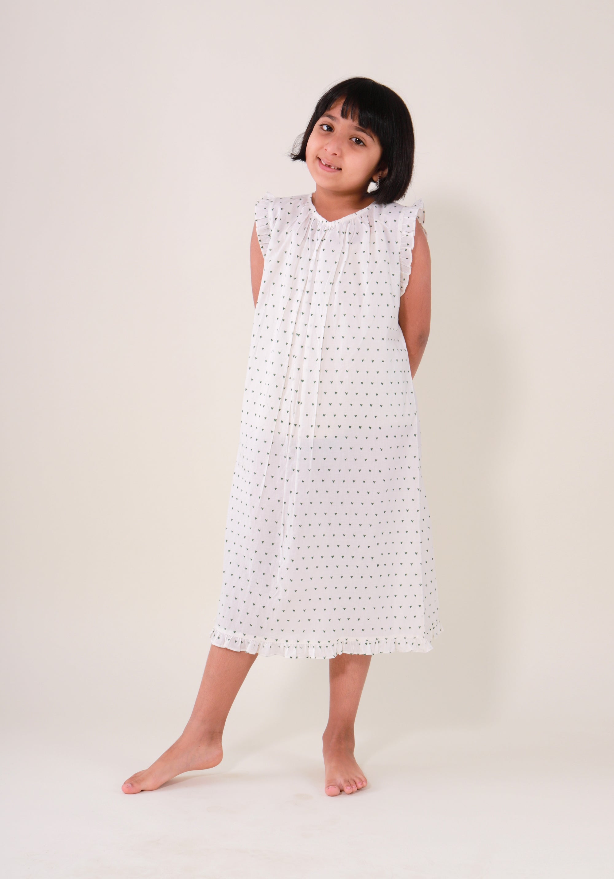 Girls' Night dress Heart Green