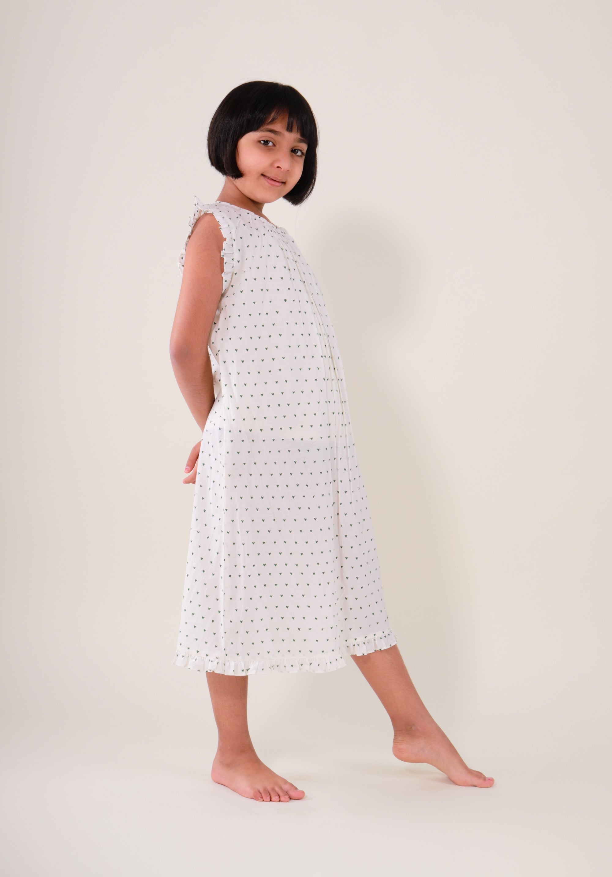 Girls' Night dress Heart Green