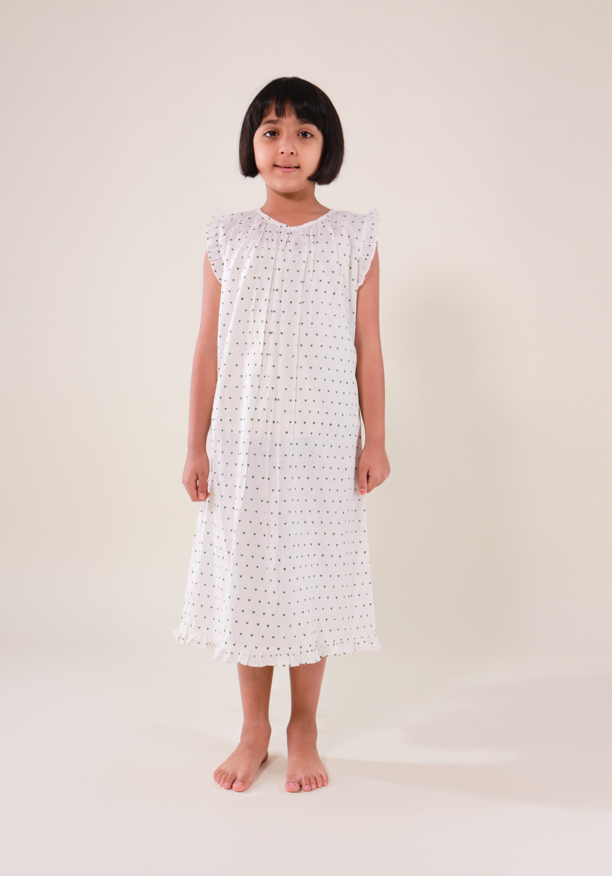 Girls' Night dress Heart Green