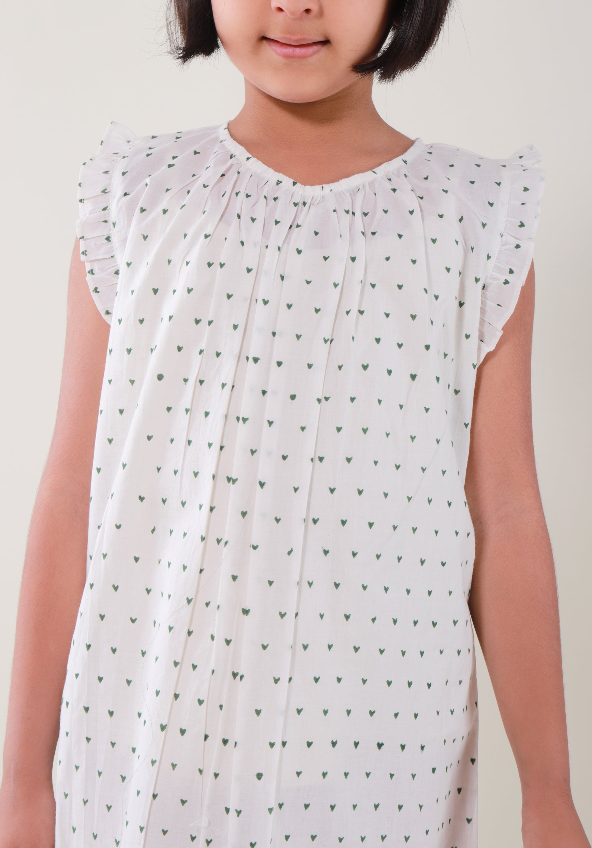 Girls' Night dress Heart Green