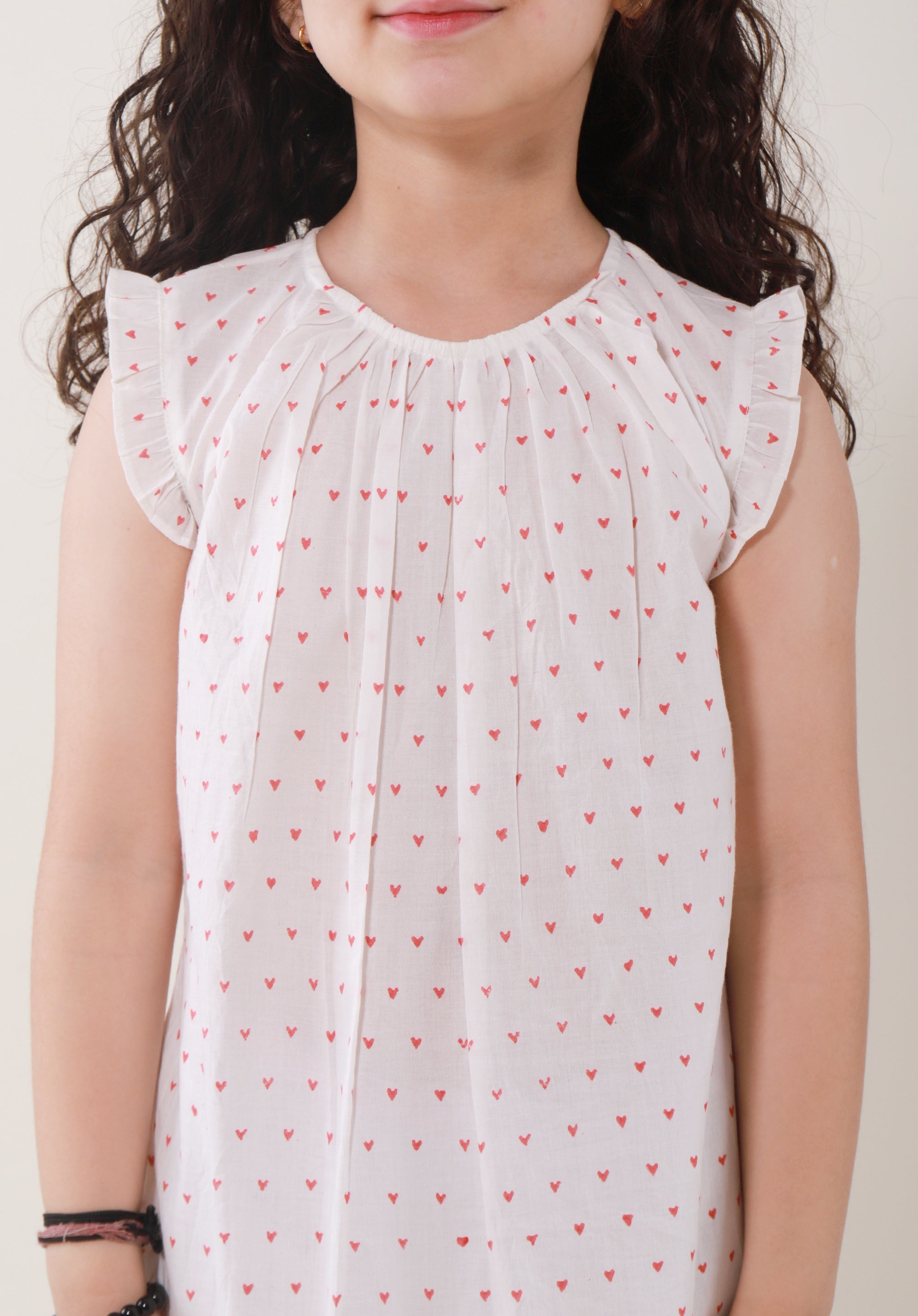 Girls' Night dress Heart Red