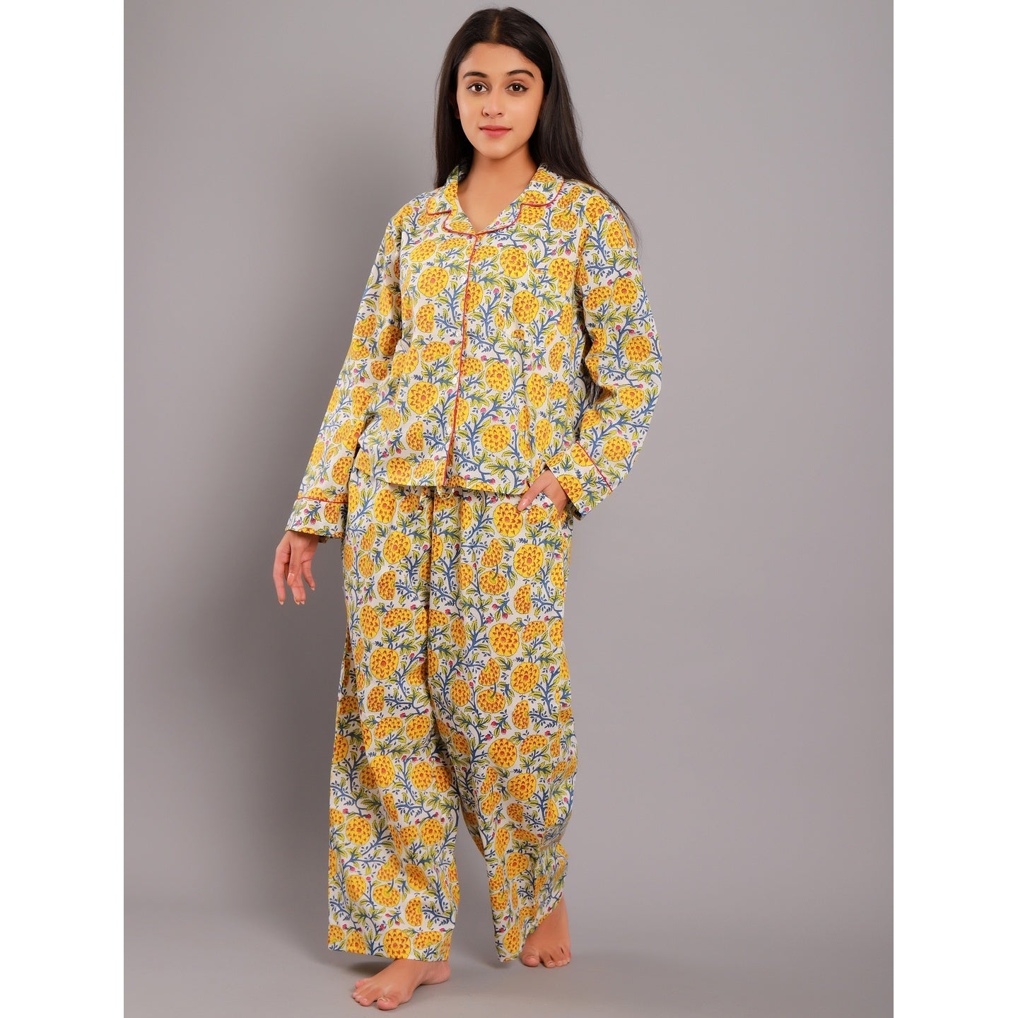 Marigold night Suit PJ Set Yellow
