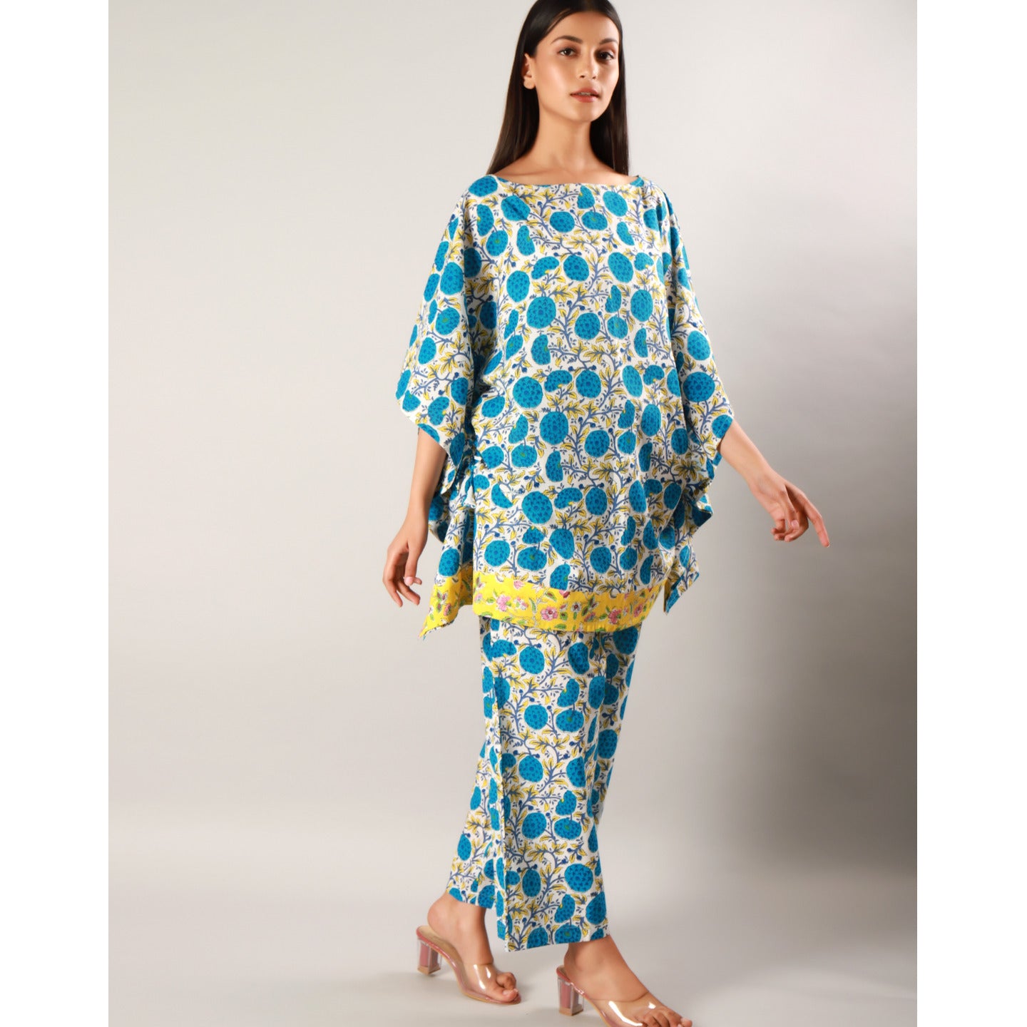 Marigold Kaftan PJ Set Blue