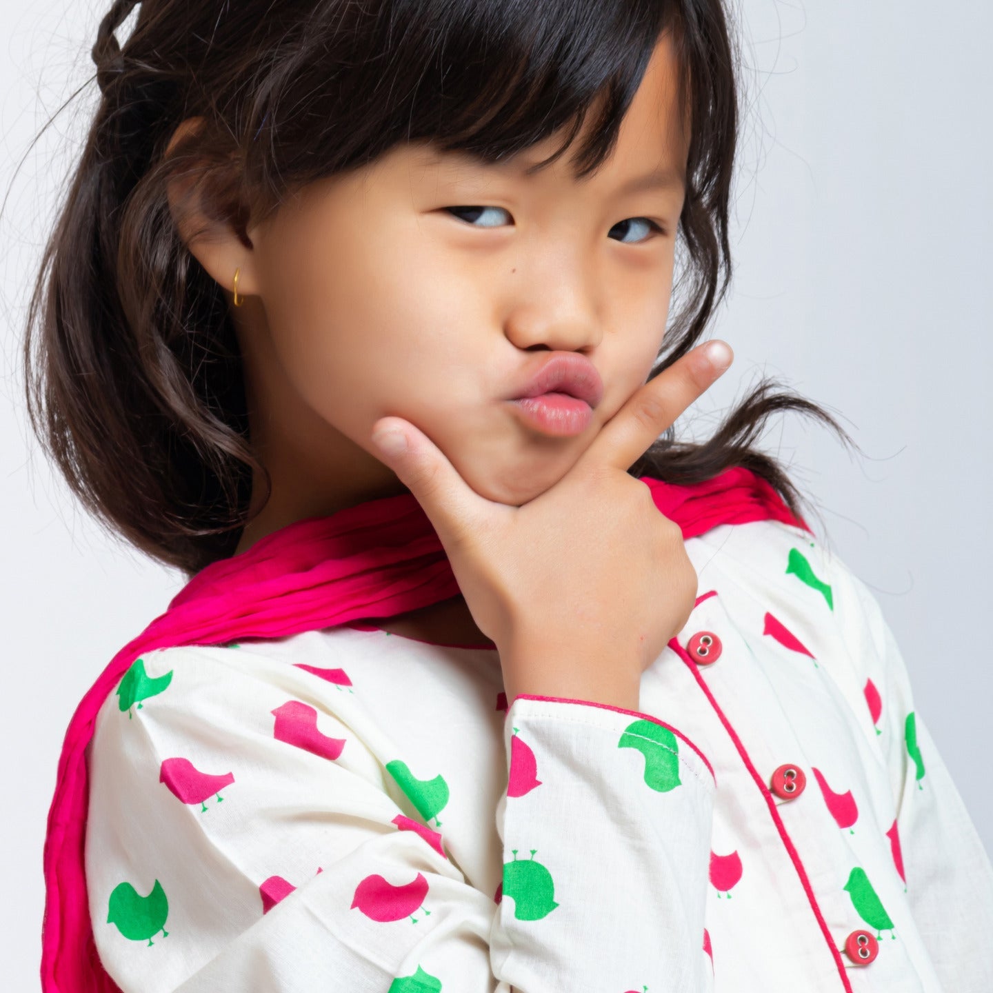 Papiha Kurta Set Two Color bird print