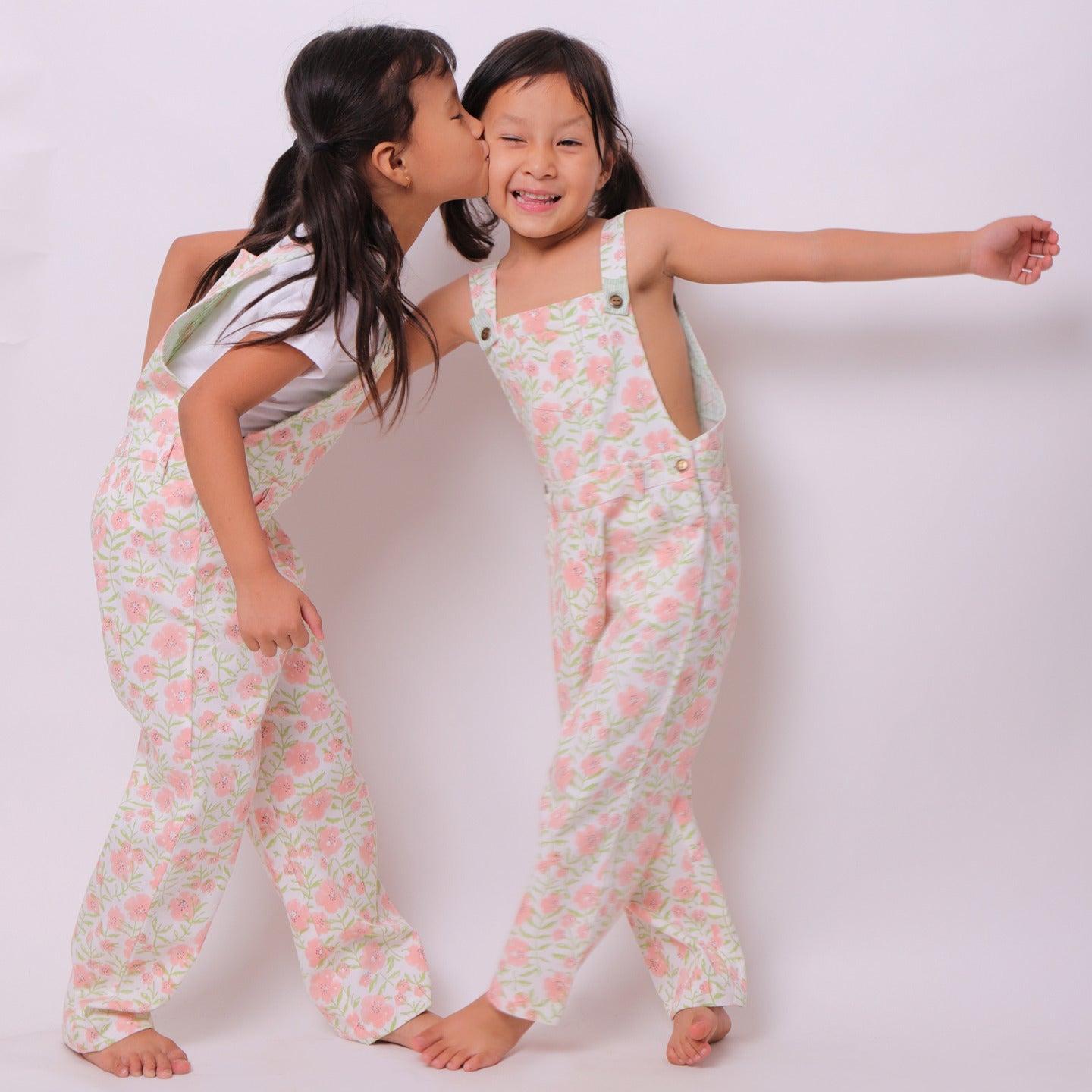 Floral Full length Dungaree Pink