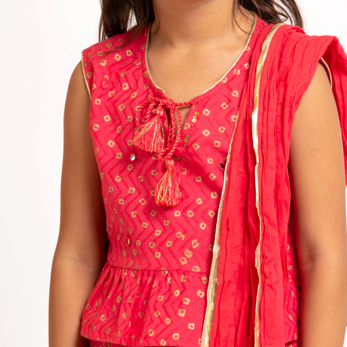 Girls Lehenga choli set Coral