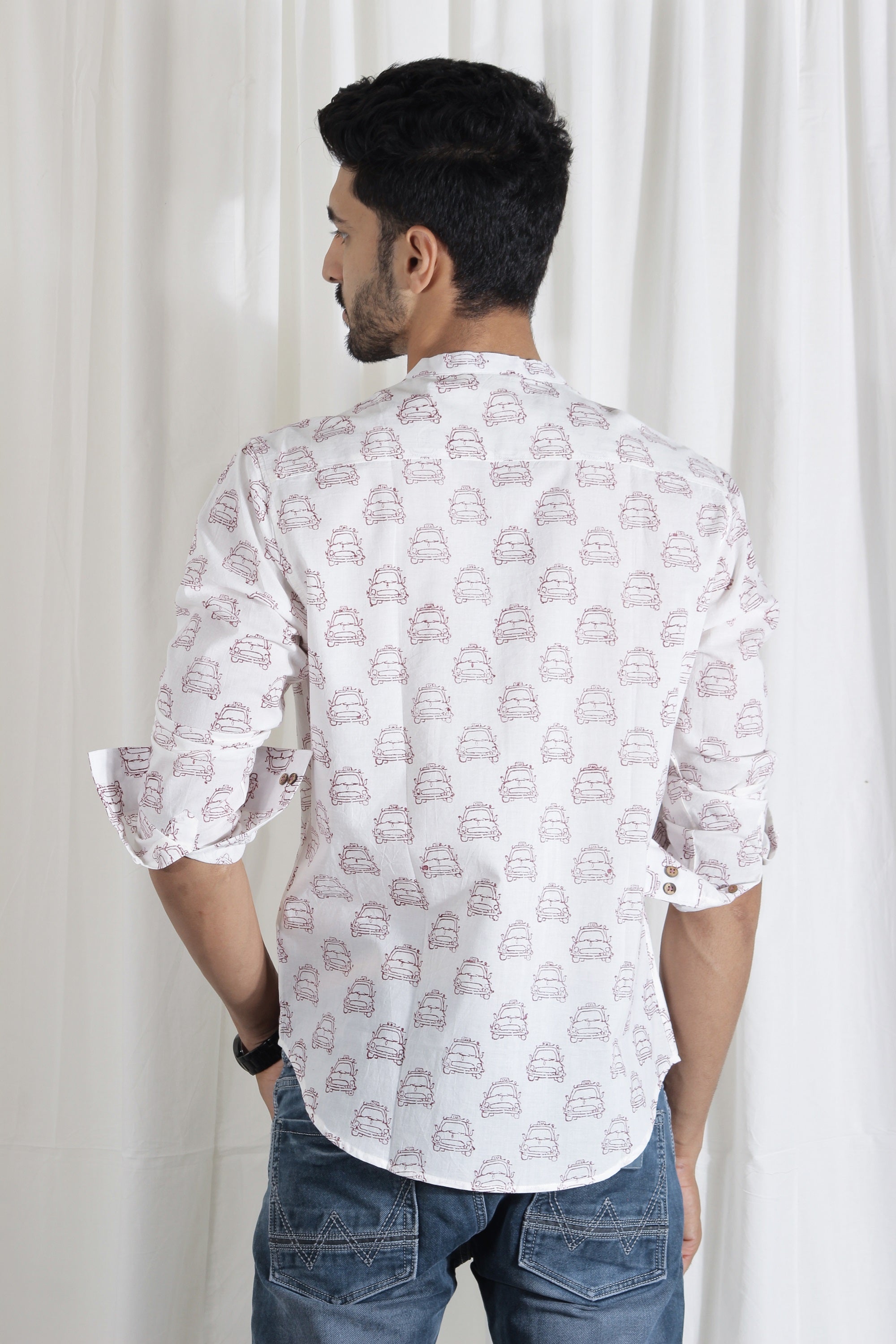 Organic Block Printed Men's Shirt
