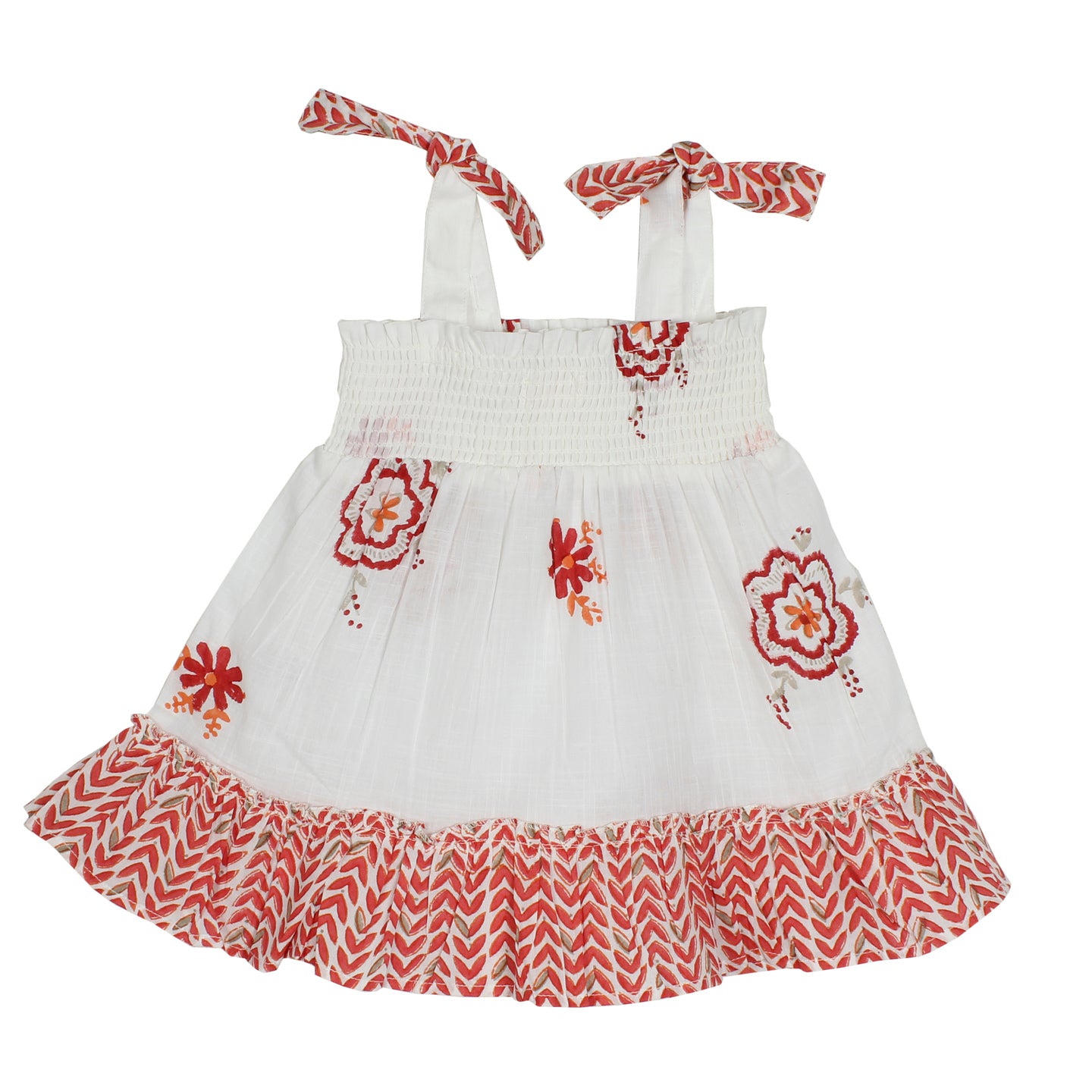 Block Printed Dress Piya Red