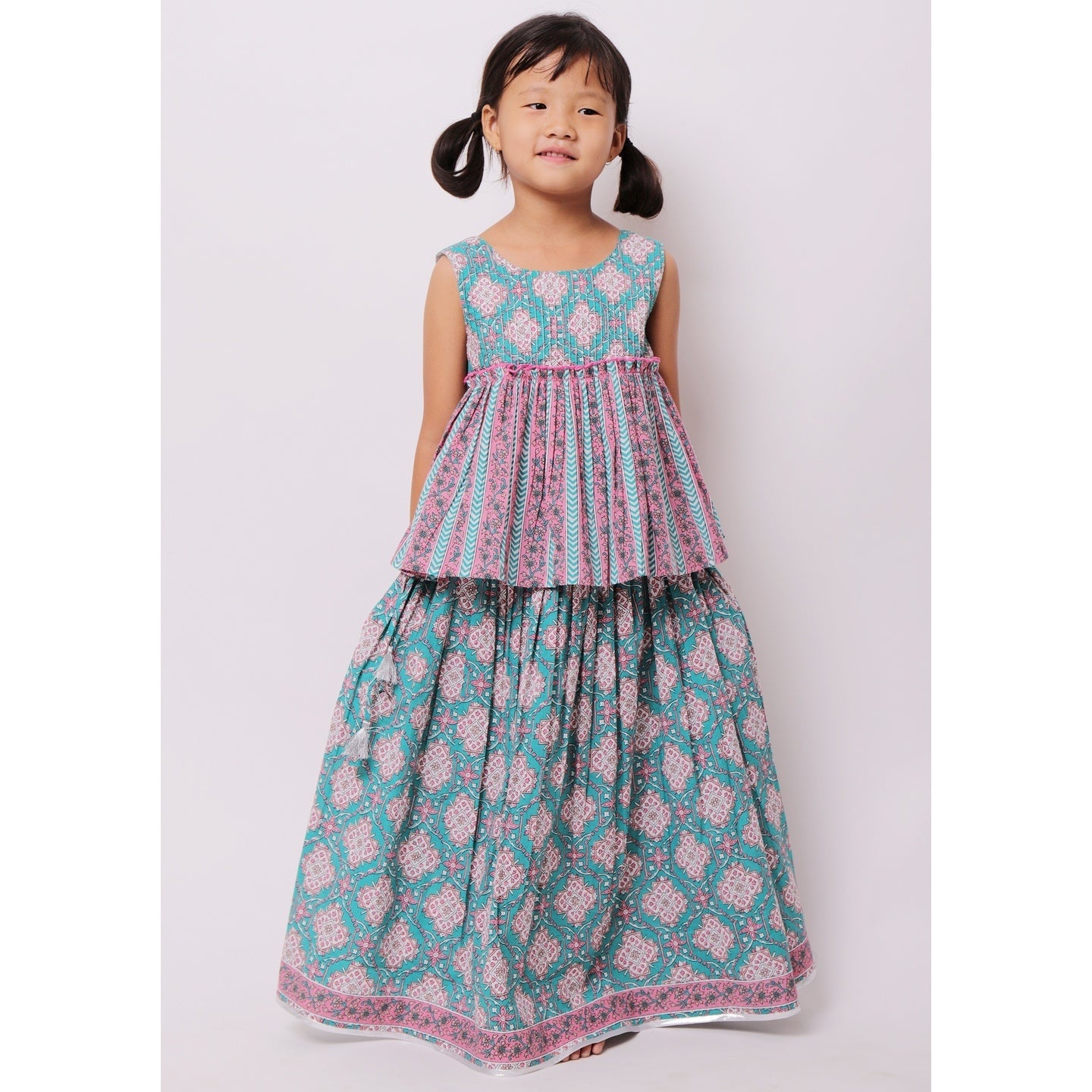 Mandala Lehenga Choli Turquoise blue