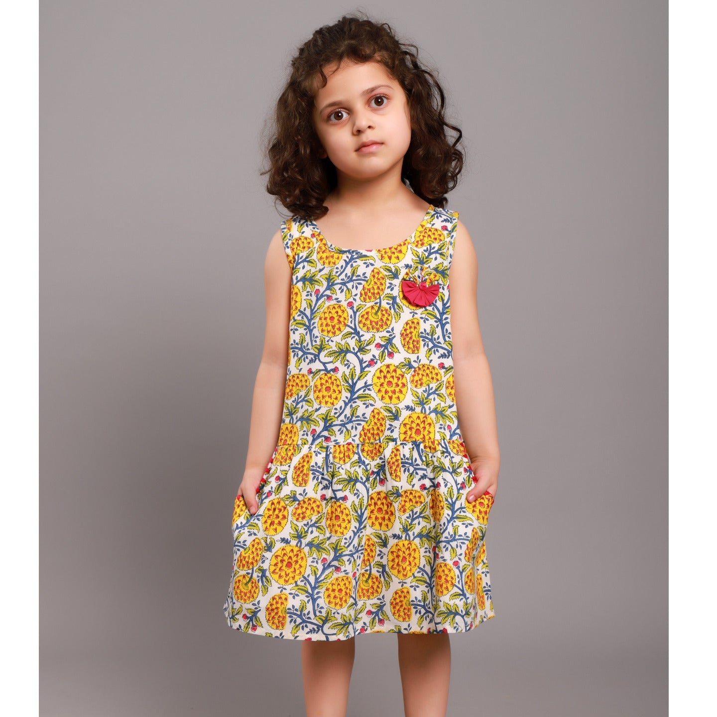 Lola Girls Dress Marigold Yellow