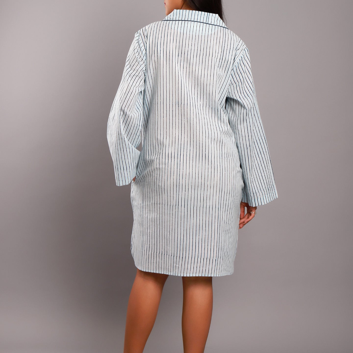 Striped Night Shirt Blue