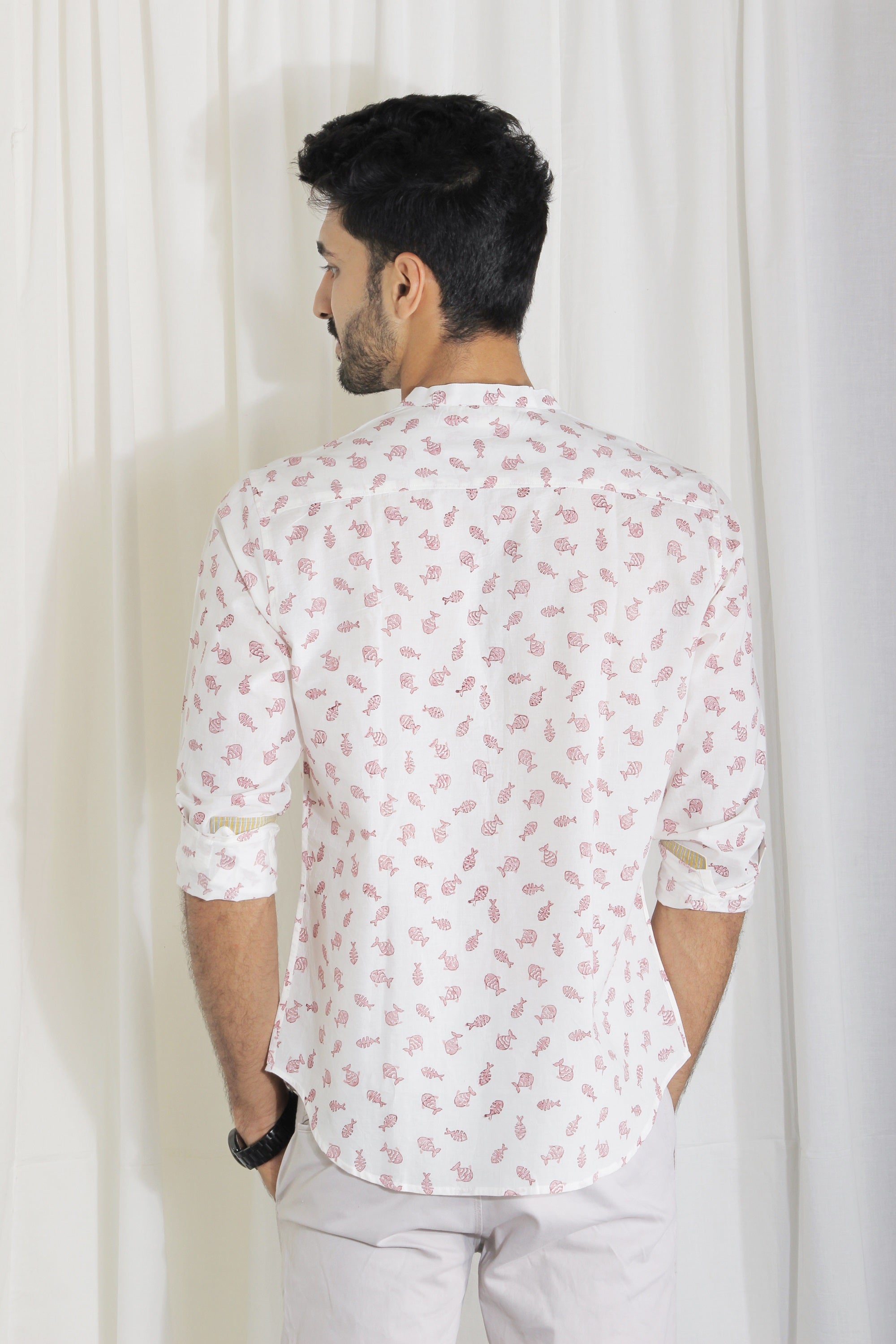 Organic Block Printed Men's Shirt
