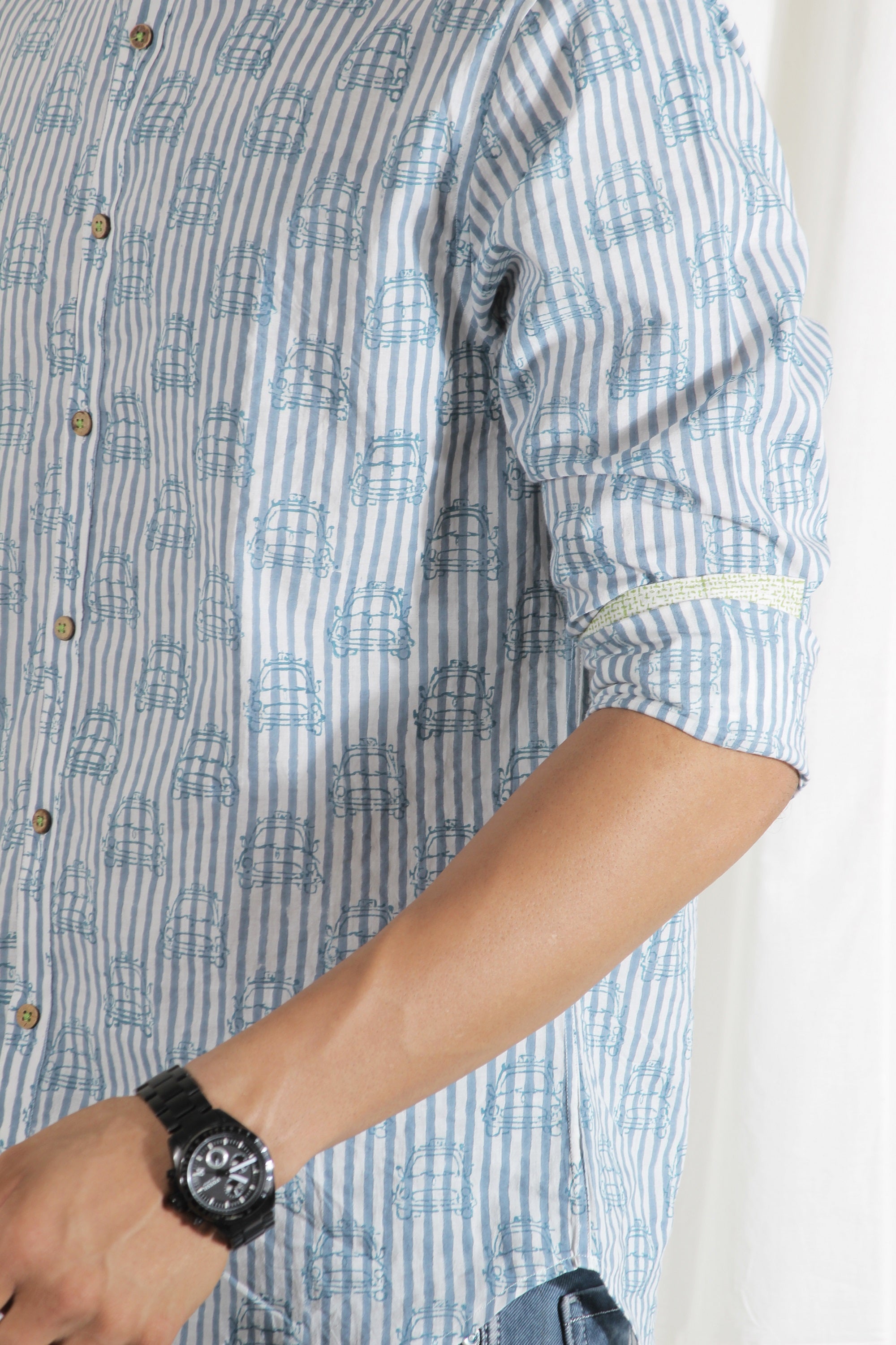 Organic Block Printed Men's Shirt