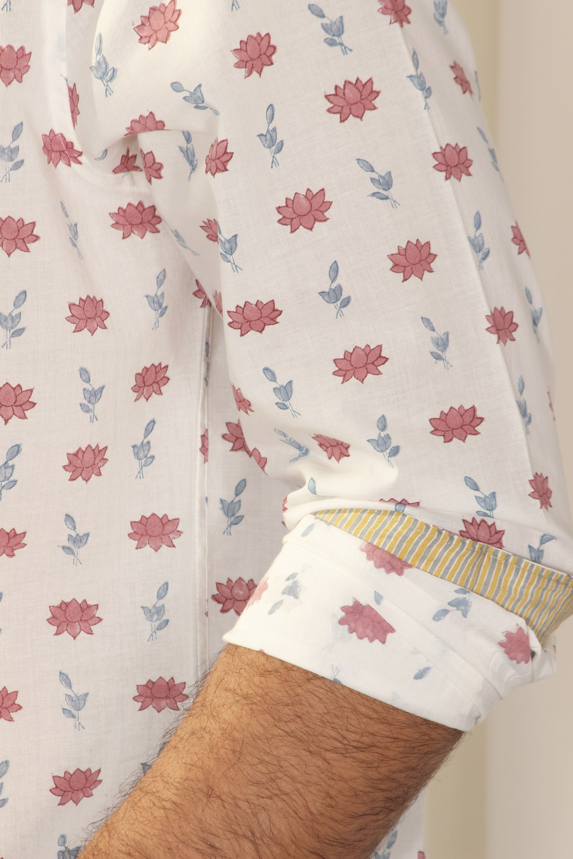 Organic Block Printed Men's Shirt