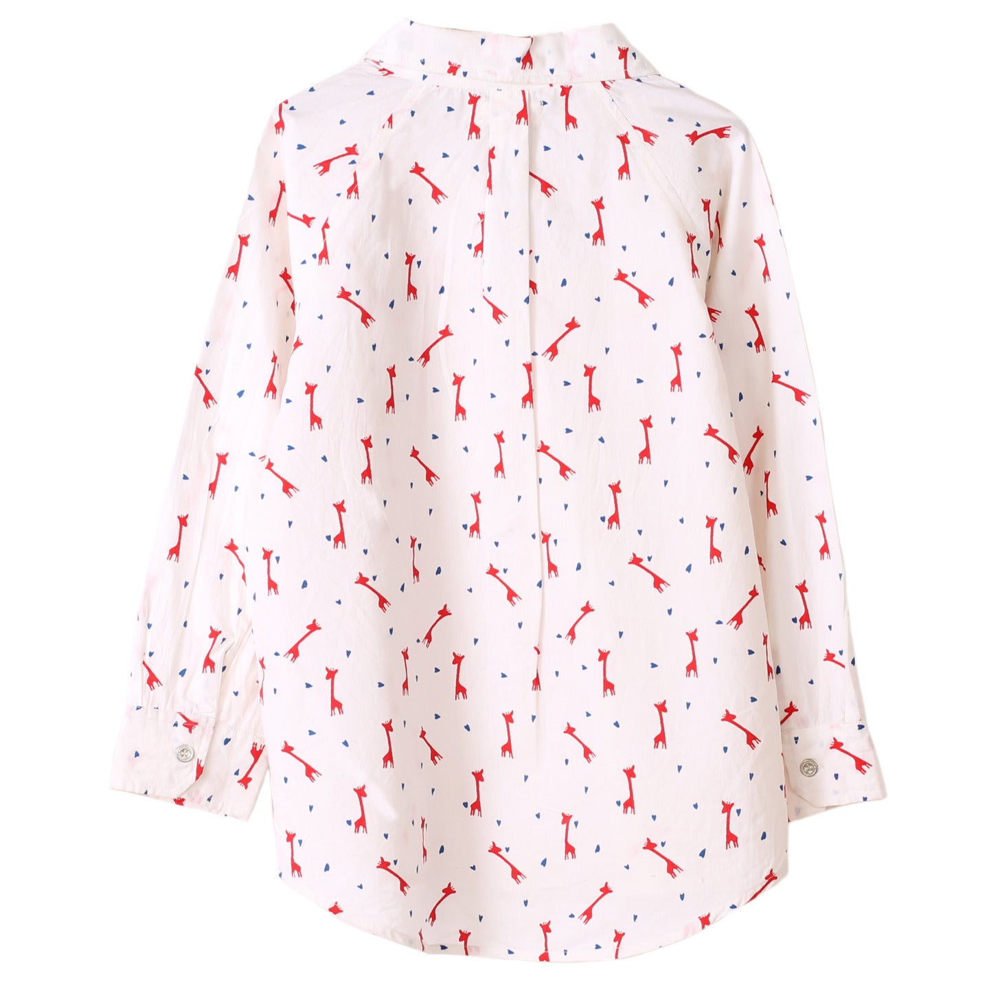 Printed Boy's Shirt Giraffe Red