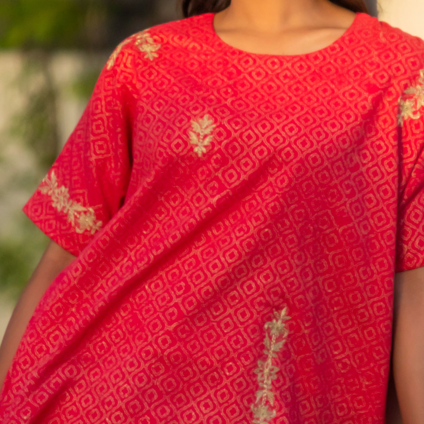 Women Ethnic Block printed Embroidered Co-ord Set