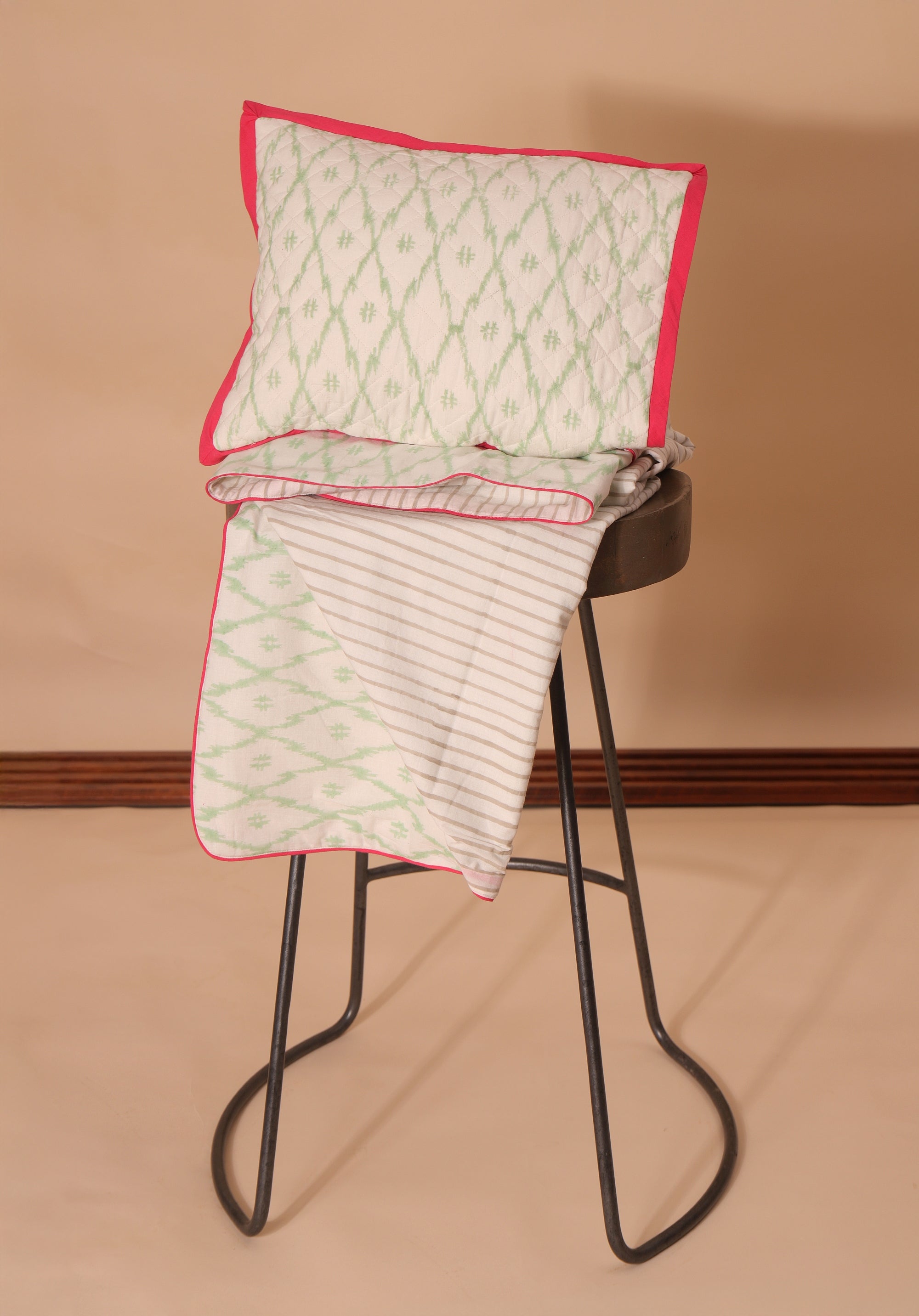 Ikkat Bedding Set Mint