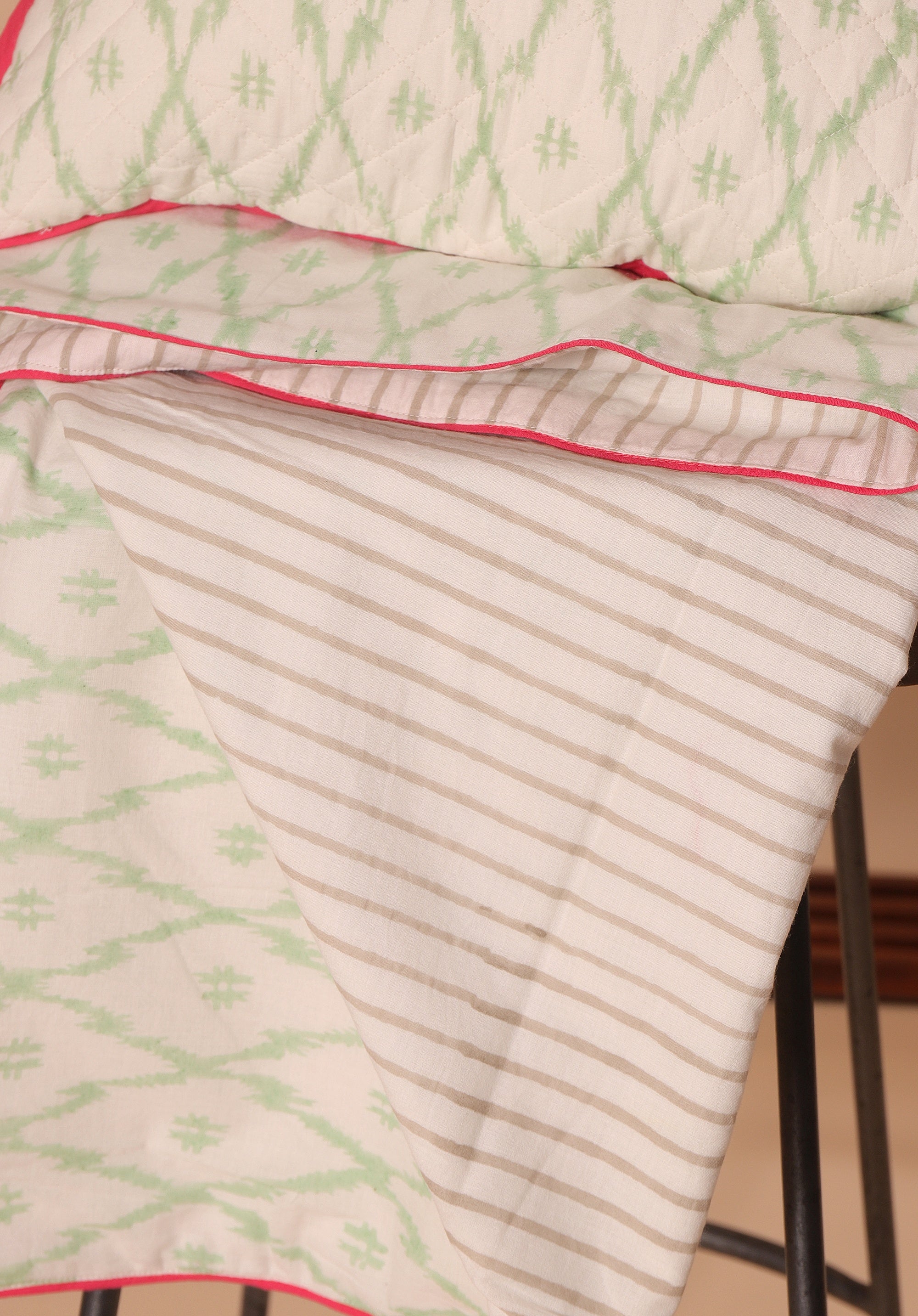 Ikkat Bedding Set Mint