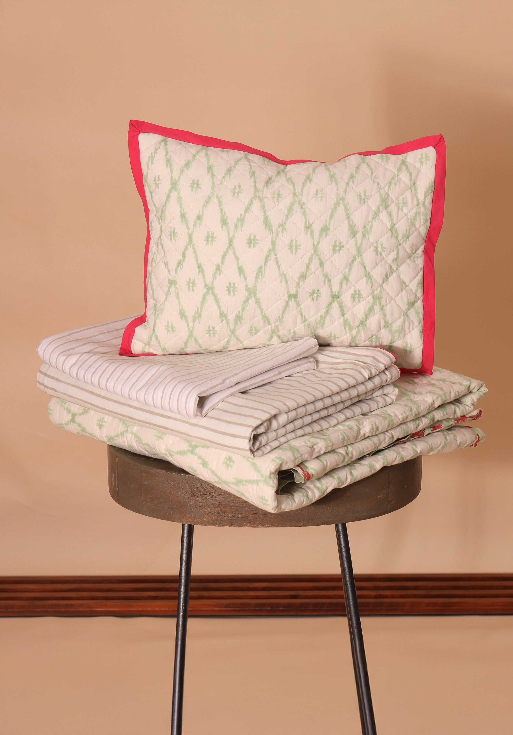 Ikkat Bedding Set Mint