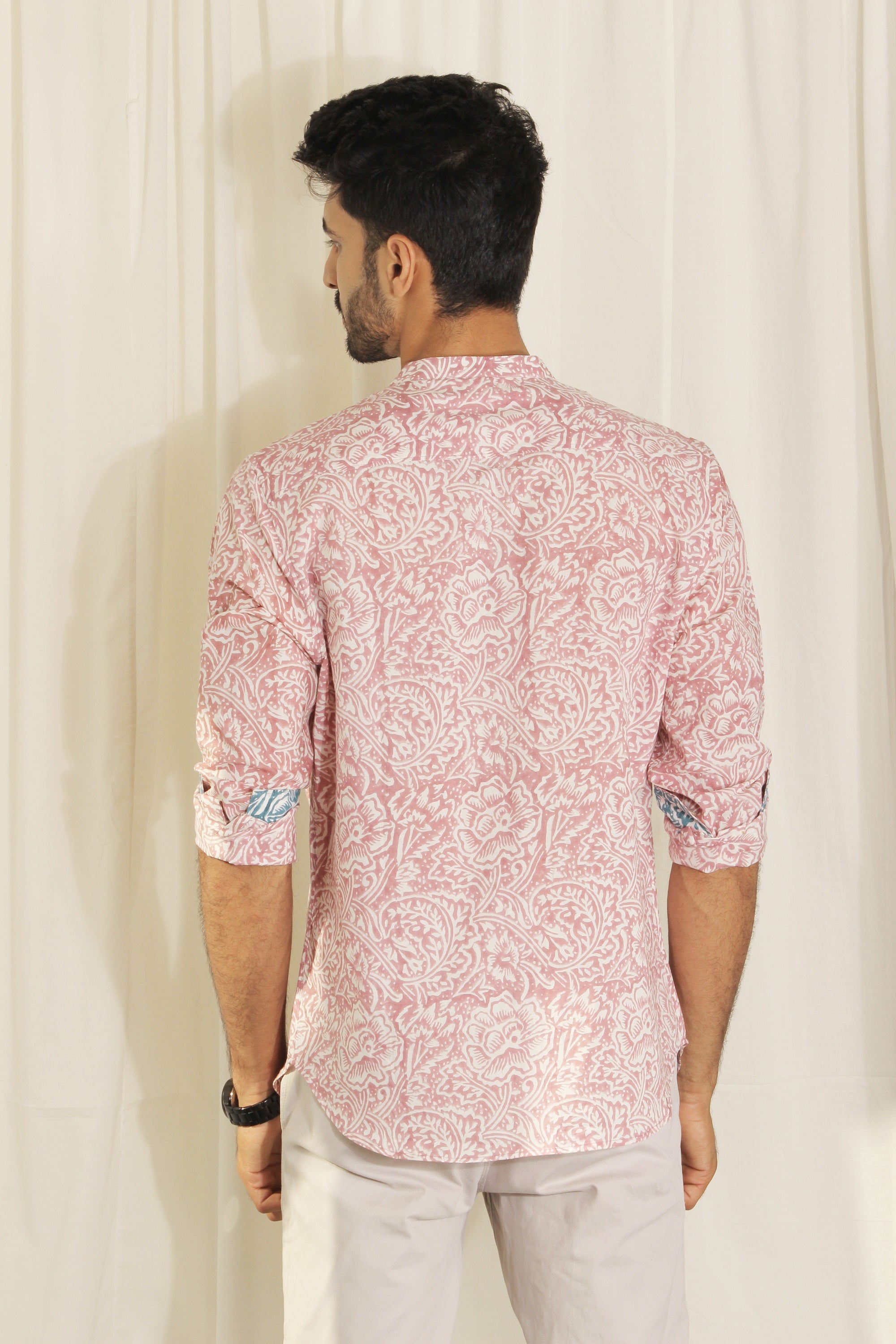 Organic Block Printed Men's Shirt