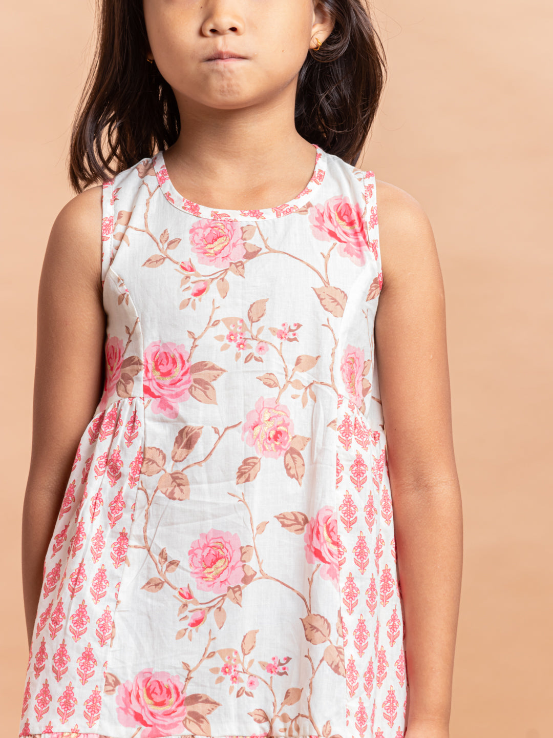 Girls Printed Dress- Luna Rose Pink