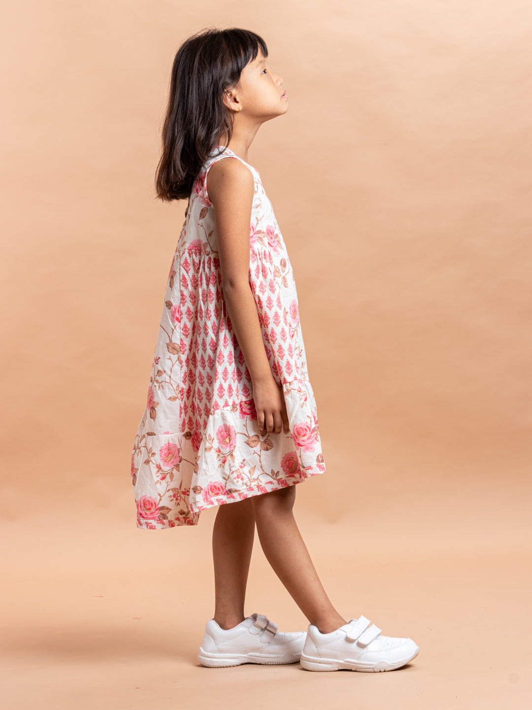 Girls Printed Dress- Luna Rose Pink