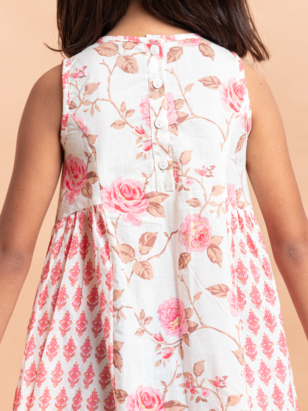 Girls Printed Dress- Luna Rose Pink