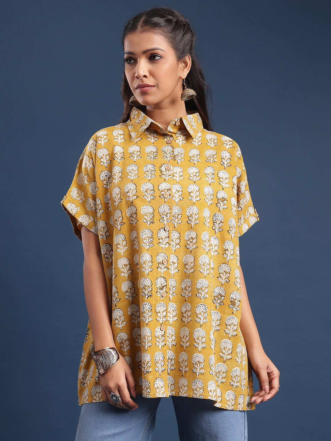 Women Block printed Mama Top Buti bagru