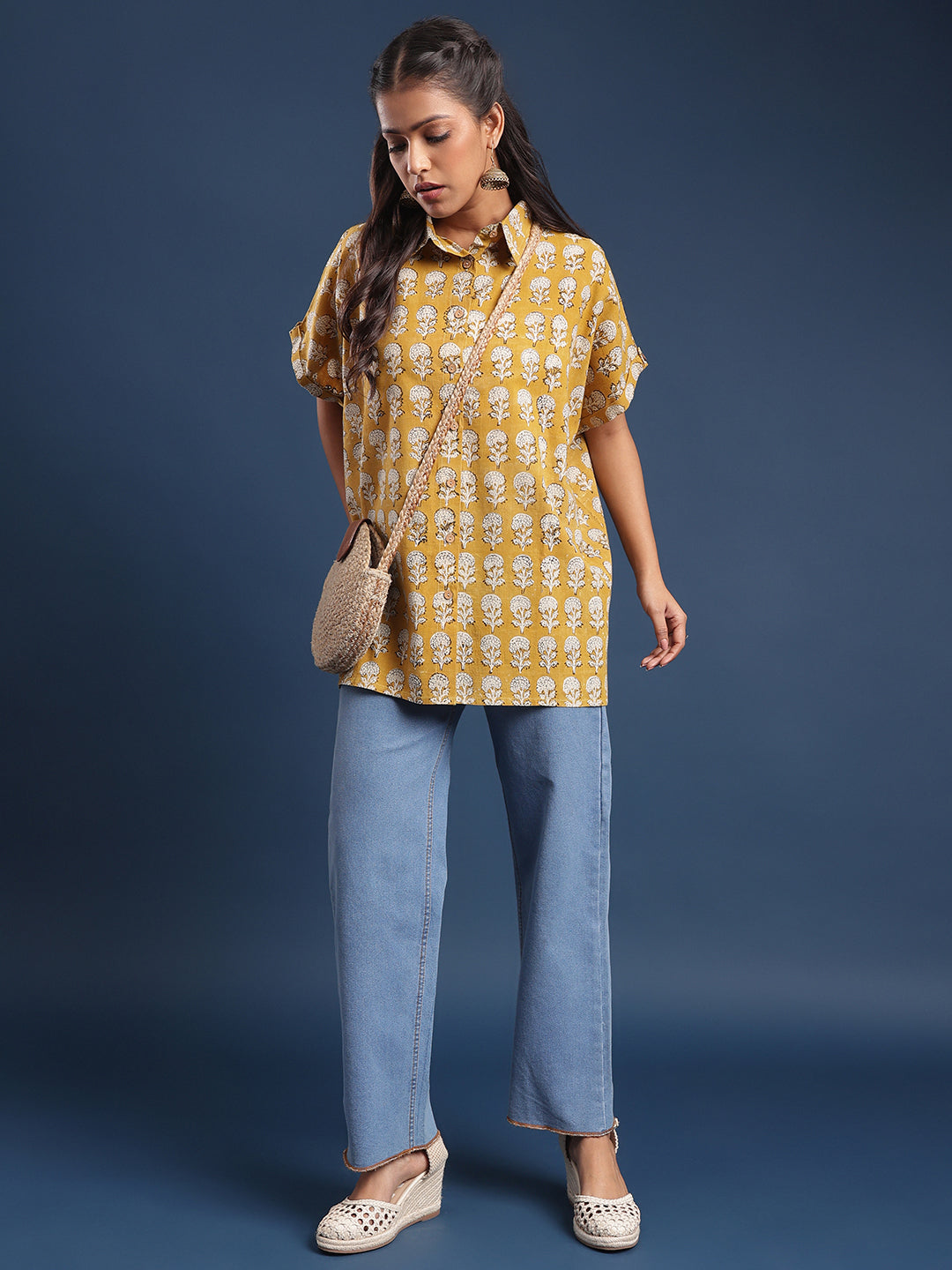 Women Block printed Mama Top Buti bagru