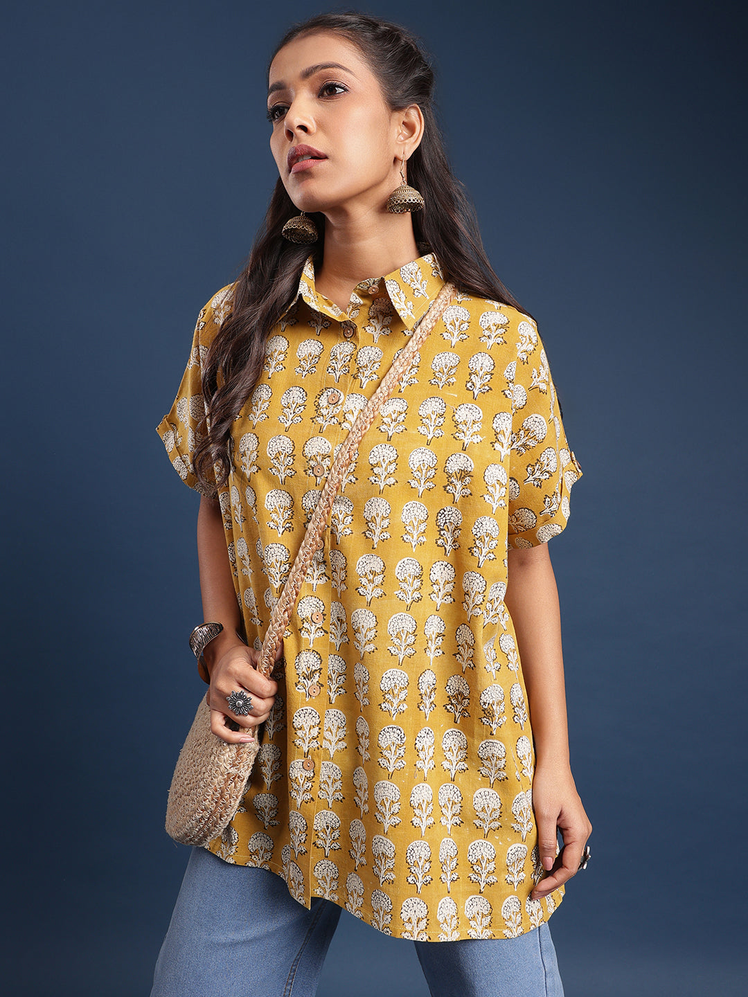 Women Block printed Mama Top Buti bagru