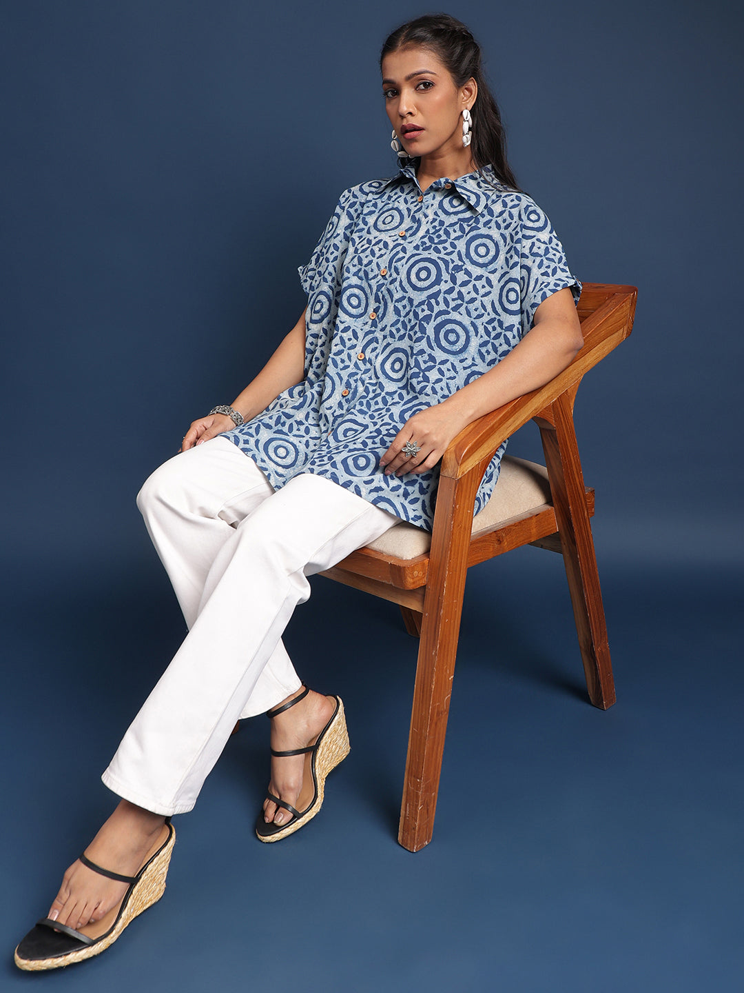 Women Block printed Mama Top bagru