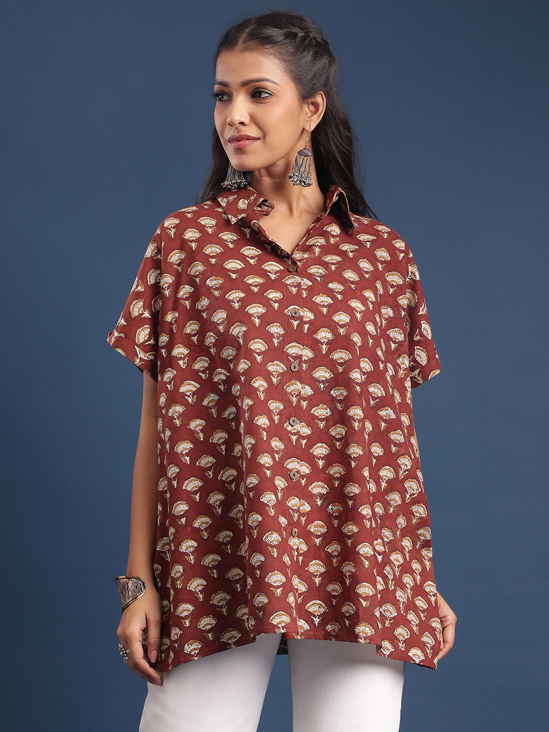 Women Block printed Mama Top Bagru