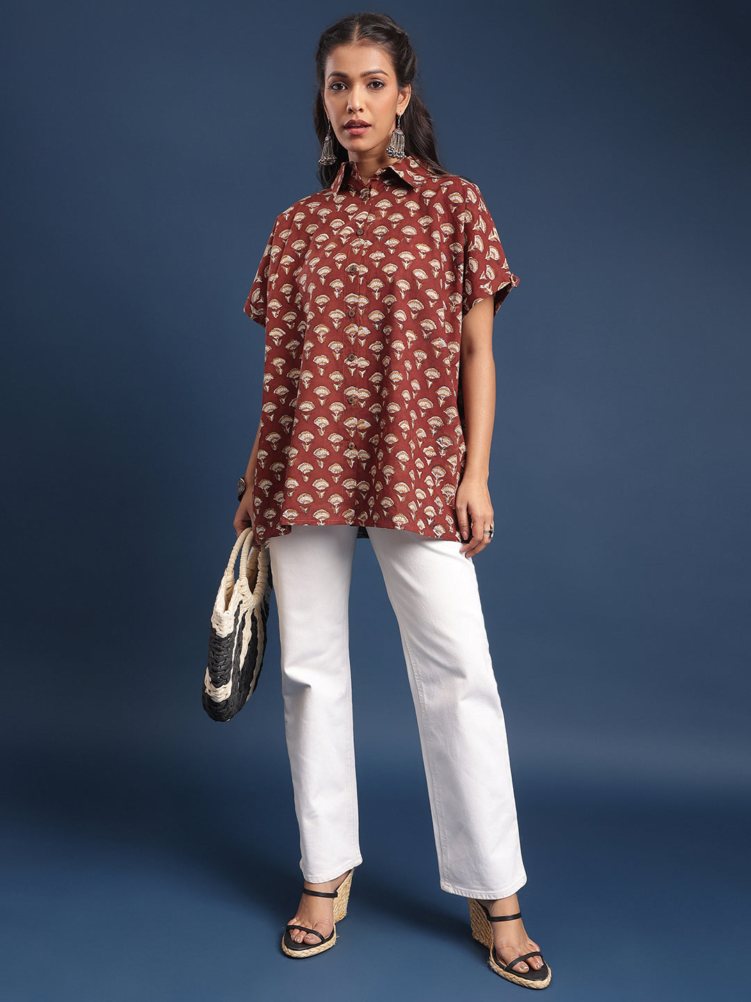 Women Block printed Mama Top Bagru