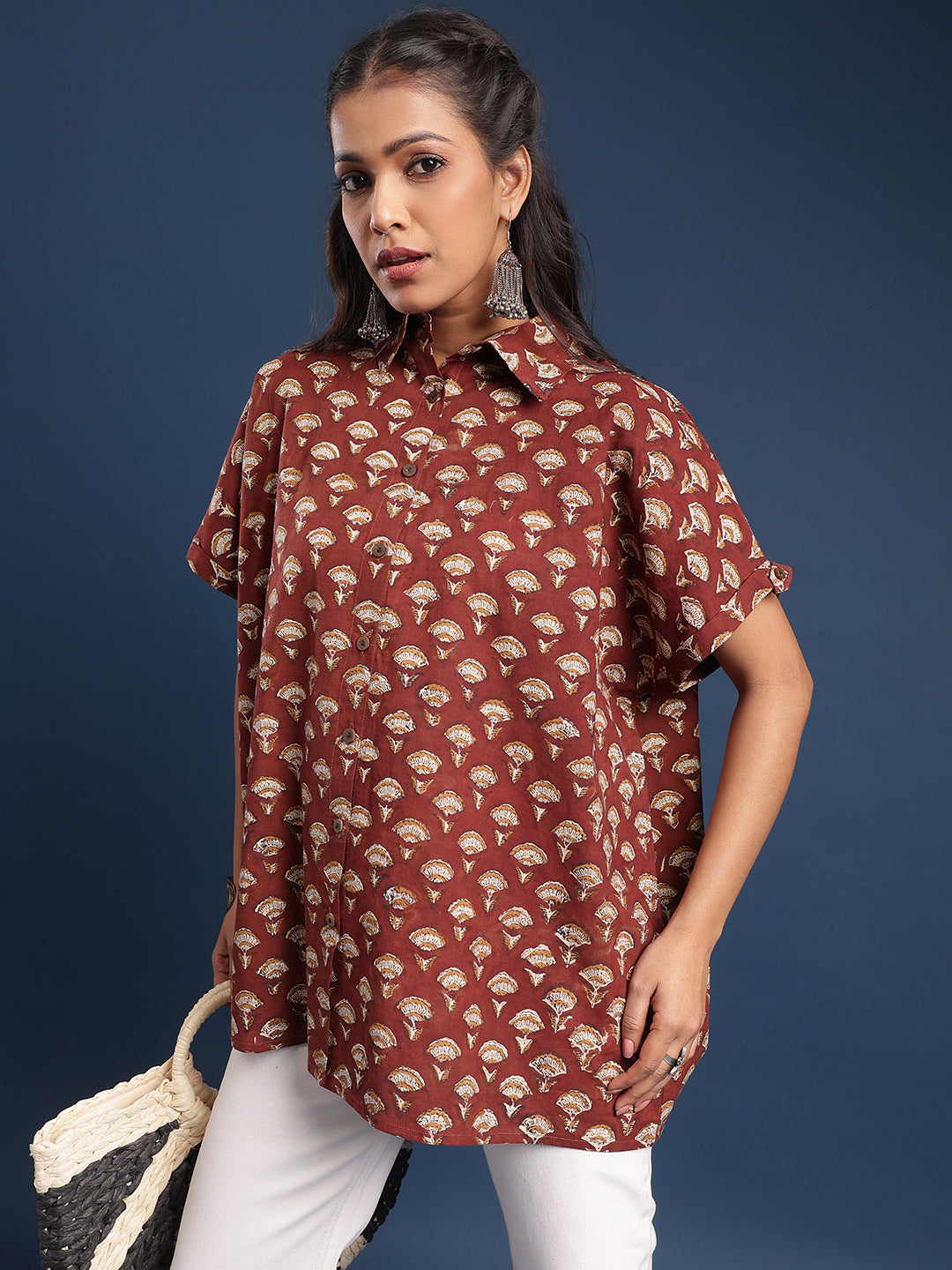 Women Block printed Mama Top Bagru