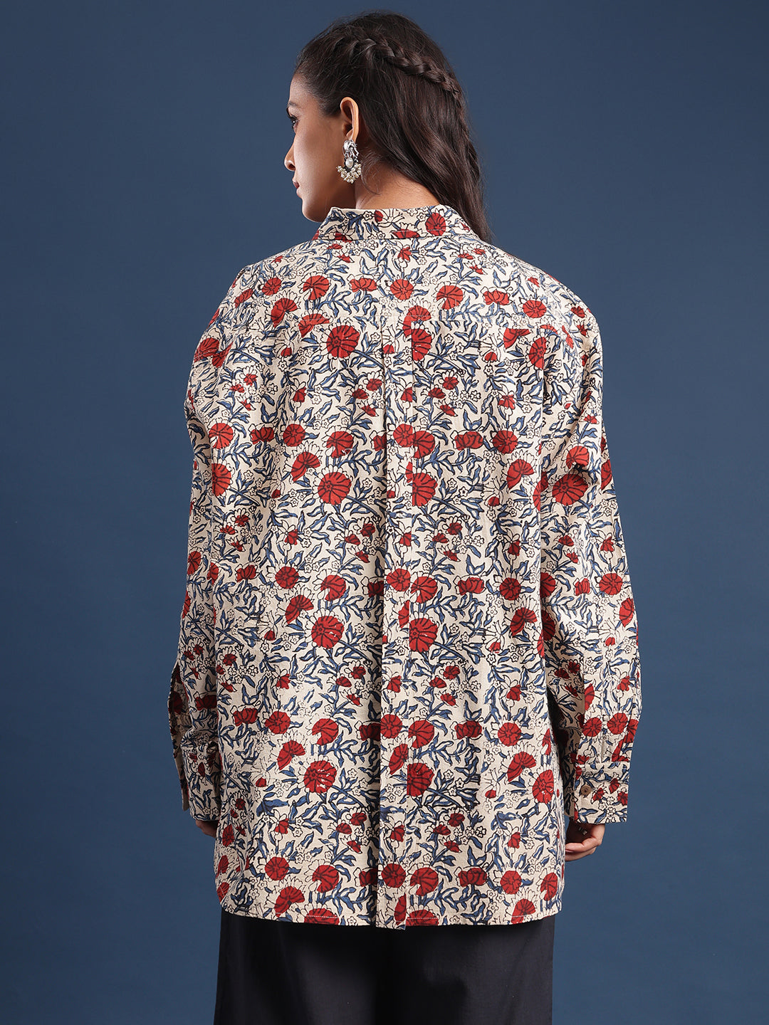 Women Block printed Piyu Oversized shirt daisy